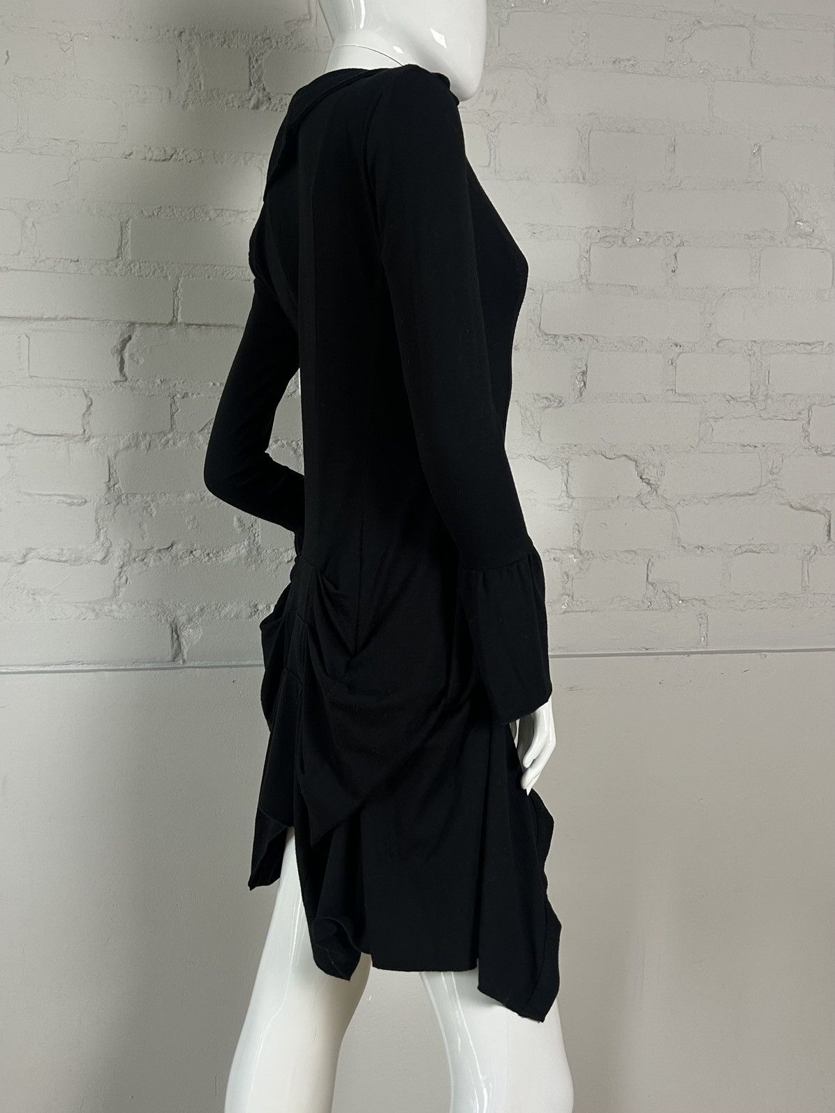 Vintage Italian black draped tunic dress Size S / US 4 / IT 40 - 6 Thumbnail