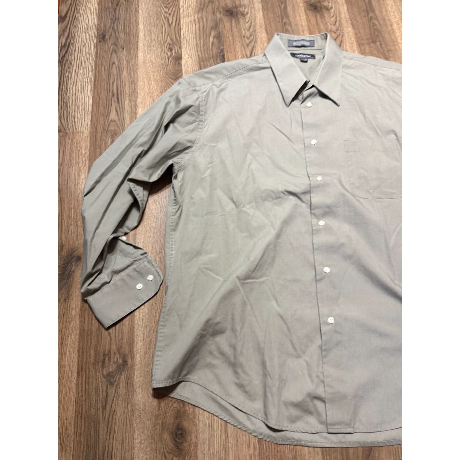 Croft & Barrow Croft & Barrow Shirt Men's Large 16.5-17 34/35 Green Long Sleeve Button Up Shirt Size US L / EU 52-54 / 3 - 3 Thumbnail