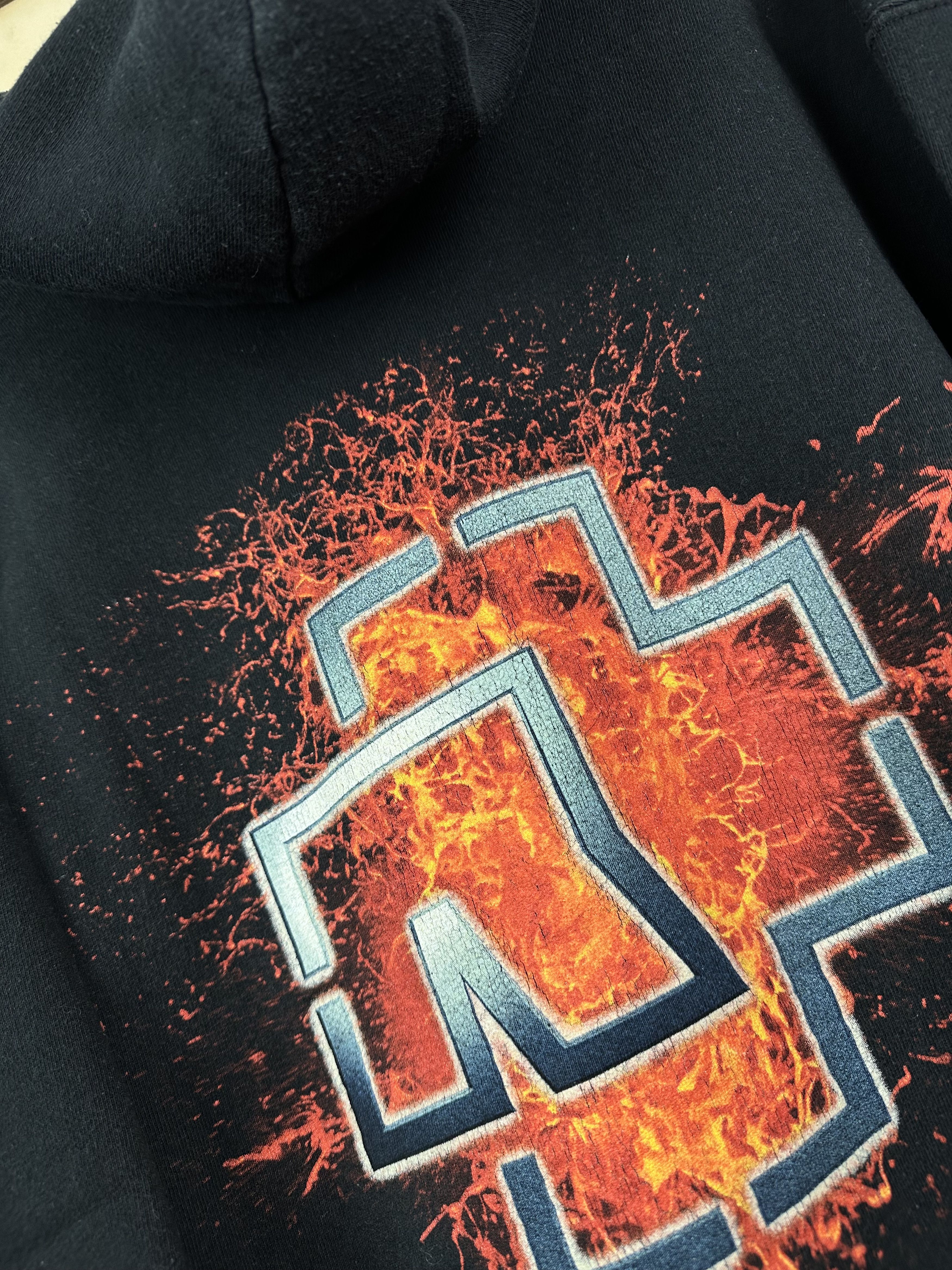 Band Tees × Vintage Vintage 2000's Rammstein Big Logo Hoodie Fire Rare Jacket Size US XL / EU 56 / 4 - 12 Thumbnail