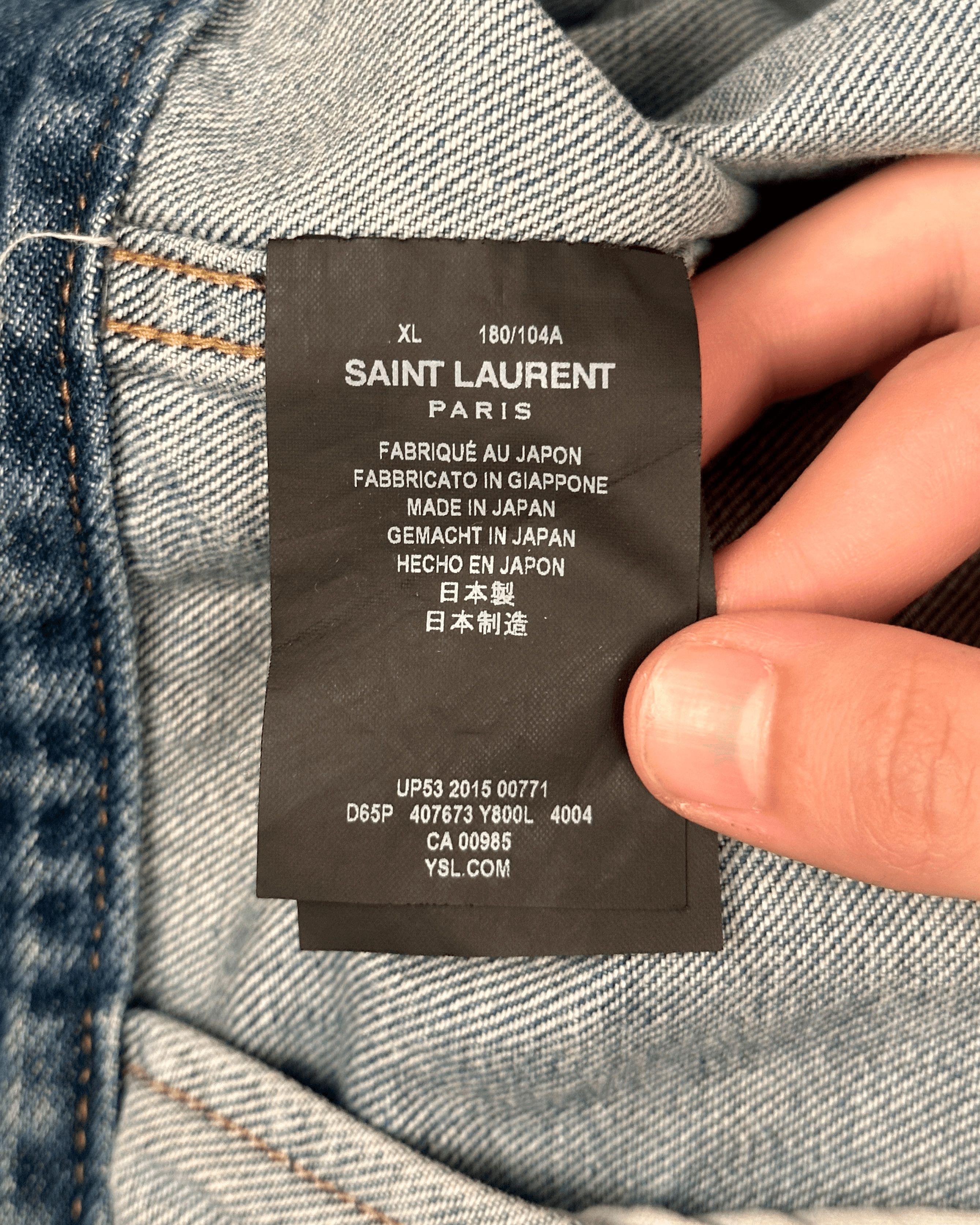 Saint Laurent Paris Saint Laurent Palm Lifetime Patch Denim Jacket Size US XL / EU 56 / 4 - 11 Thumbnail