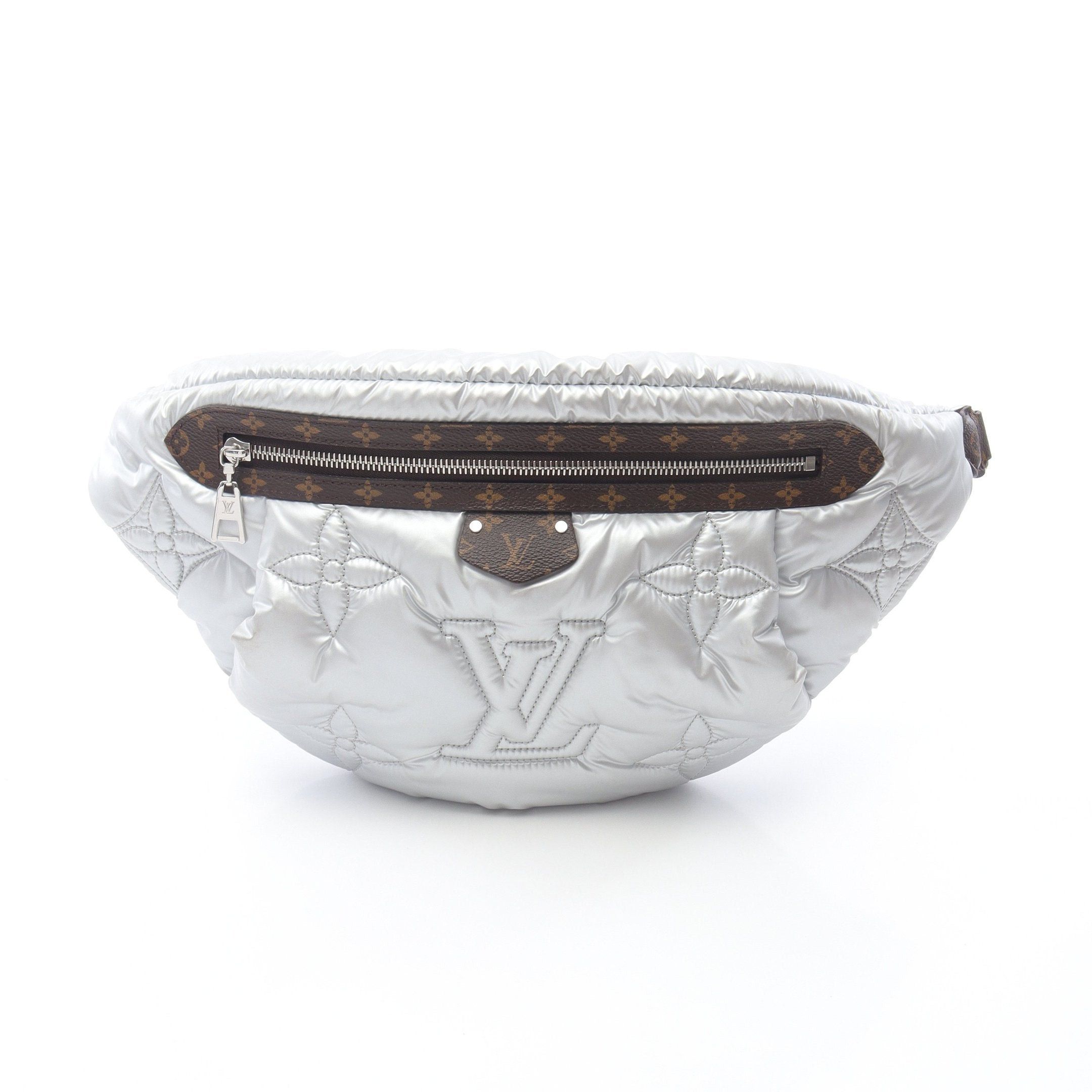 Louis Vuitton Louis Vuitton Maxi Bum Bag Lv Pillow Body Waist Nylon Silver Brown Size ONE SIZE - 1 Thumbnail