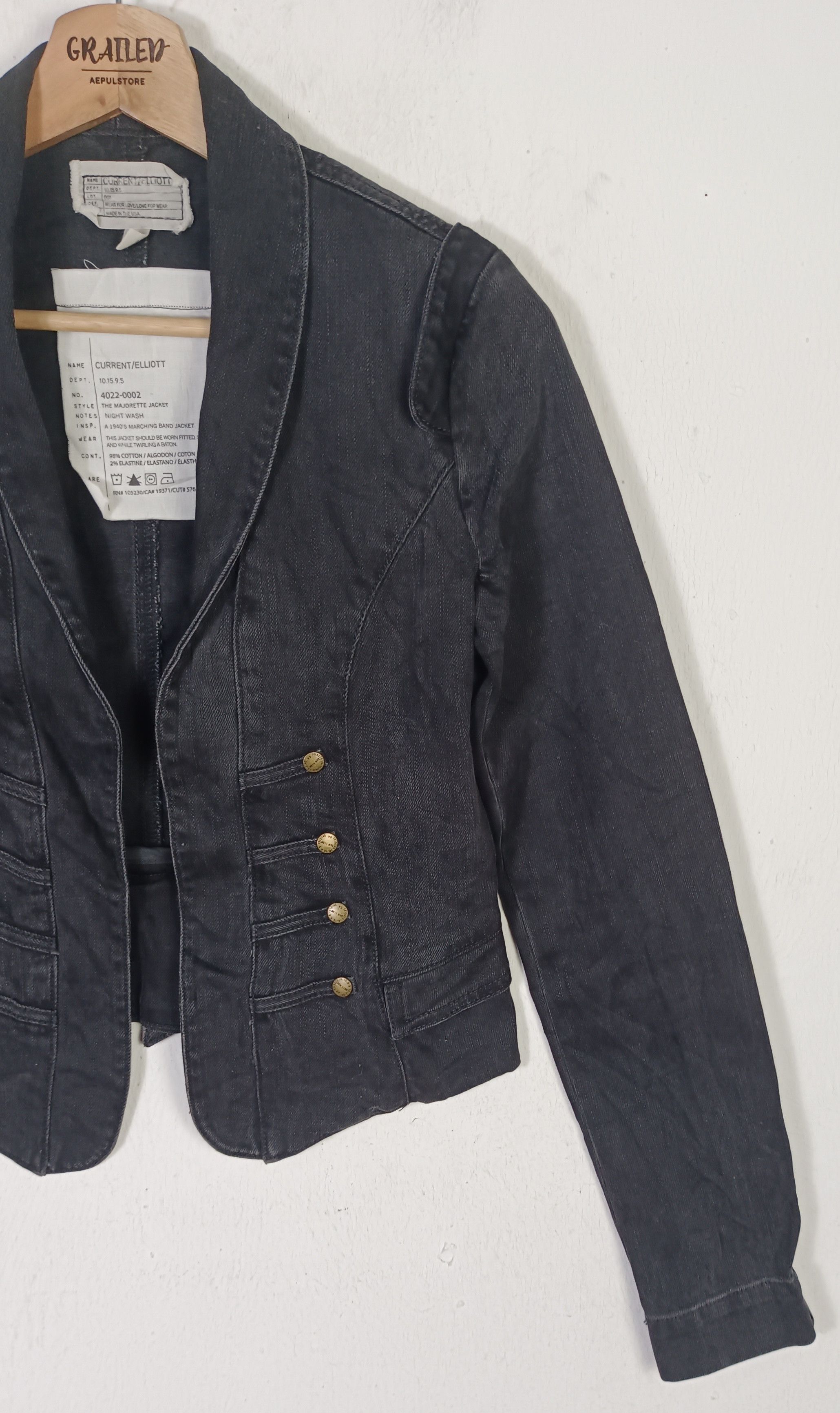 Current/Elliot Current Elliott Majorette Jacket Night Wash Size XS / US 0-2 / IT 36-38 - 4 Thumbnail