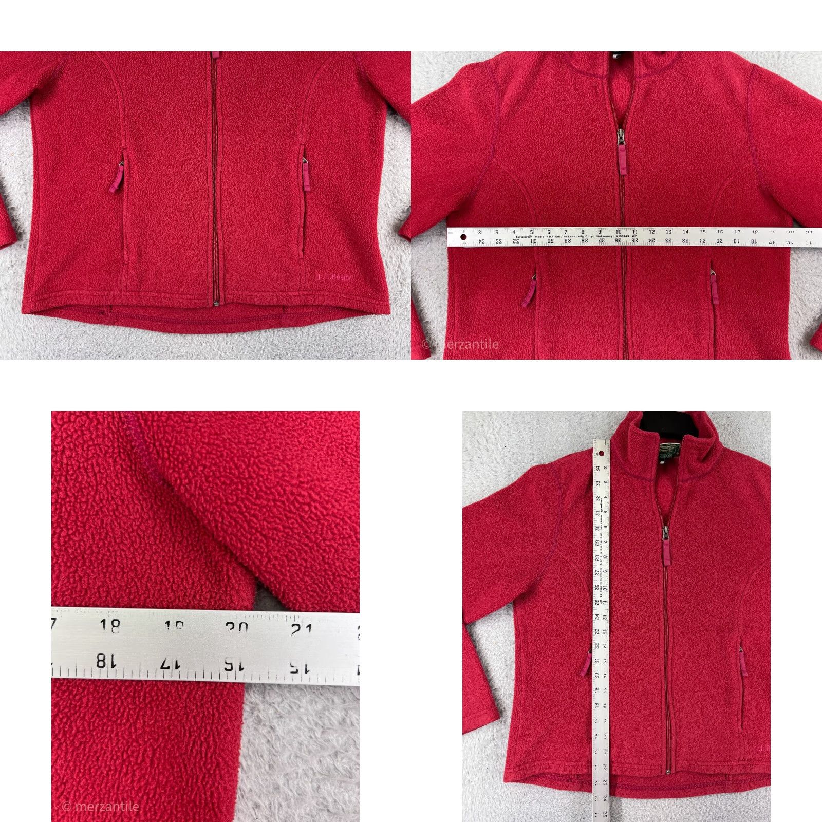 Vintage VINTAGE L.L. Bean Sweater Women Full Zip Mediun RedFleece Pockets Mock Neck Size M / US 6-8 / IT 42-44 - 8 Thumbnail