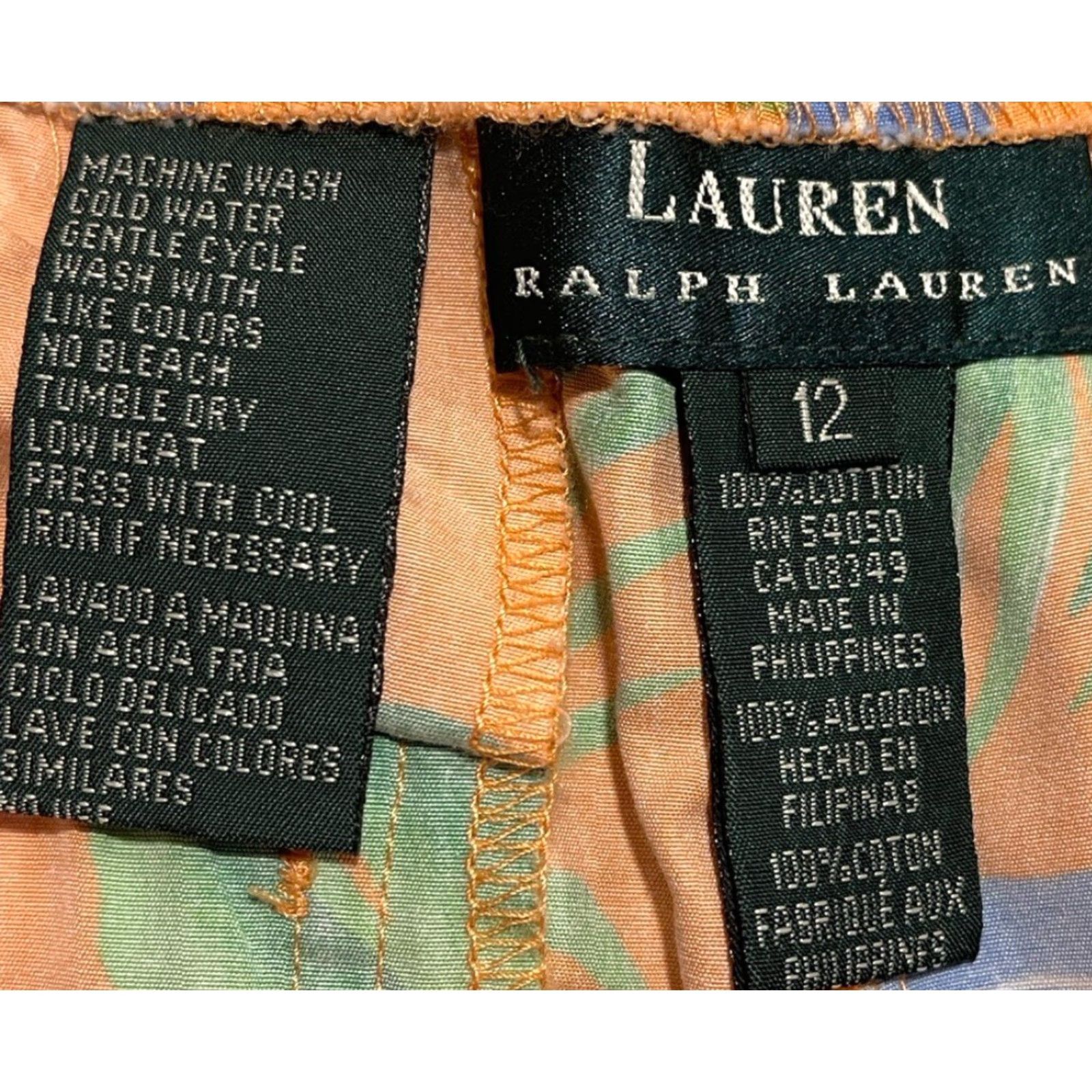 Ralph Lauren Lauren Ralph Lauren Hawaiian Floral Orange Tropical Capri Crop Pants Sz 12 Womens Size 34" / US 12 / IT 48 - 4 Thumbnail