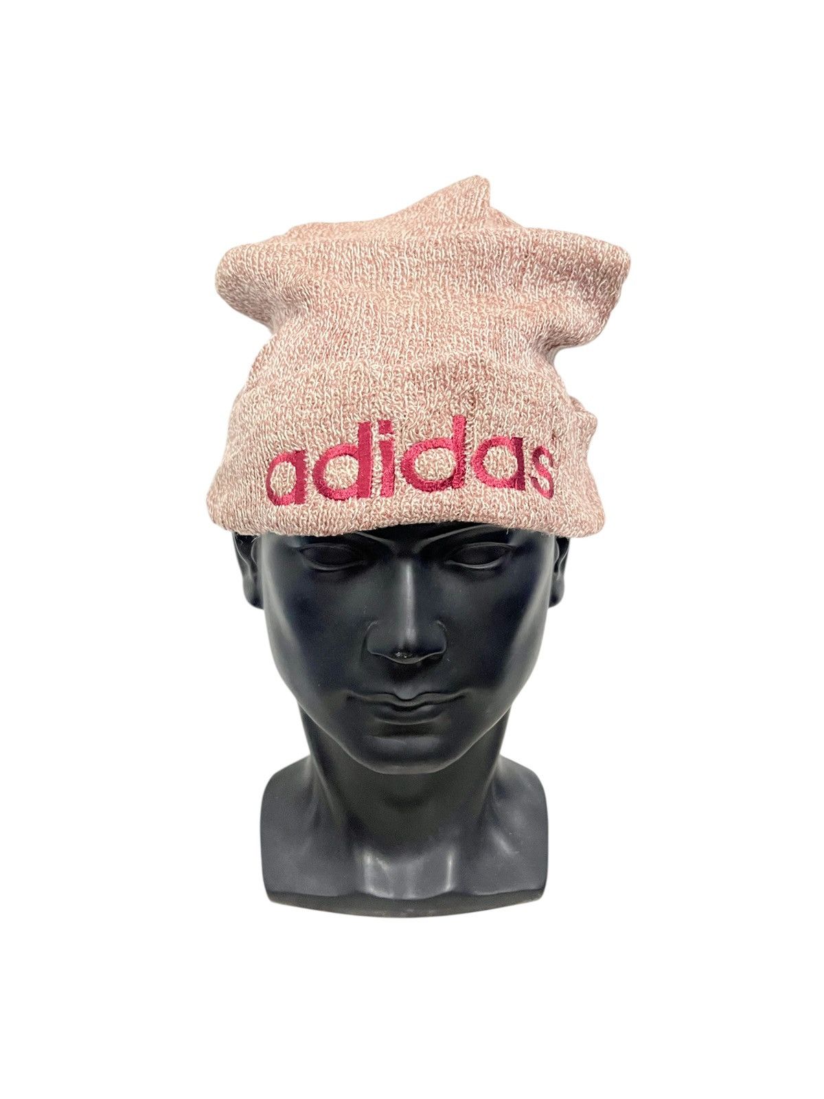 Vintage Vintage Adidas Spell Out Beanie Hat Size ONE SIZE - 1 Thumbnail