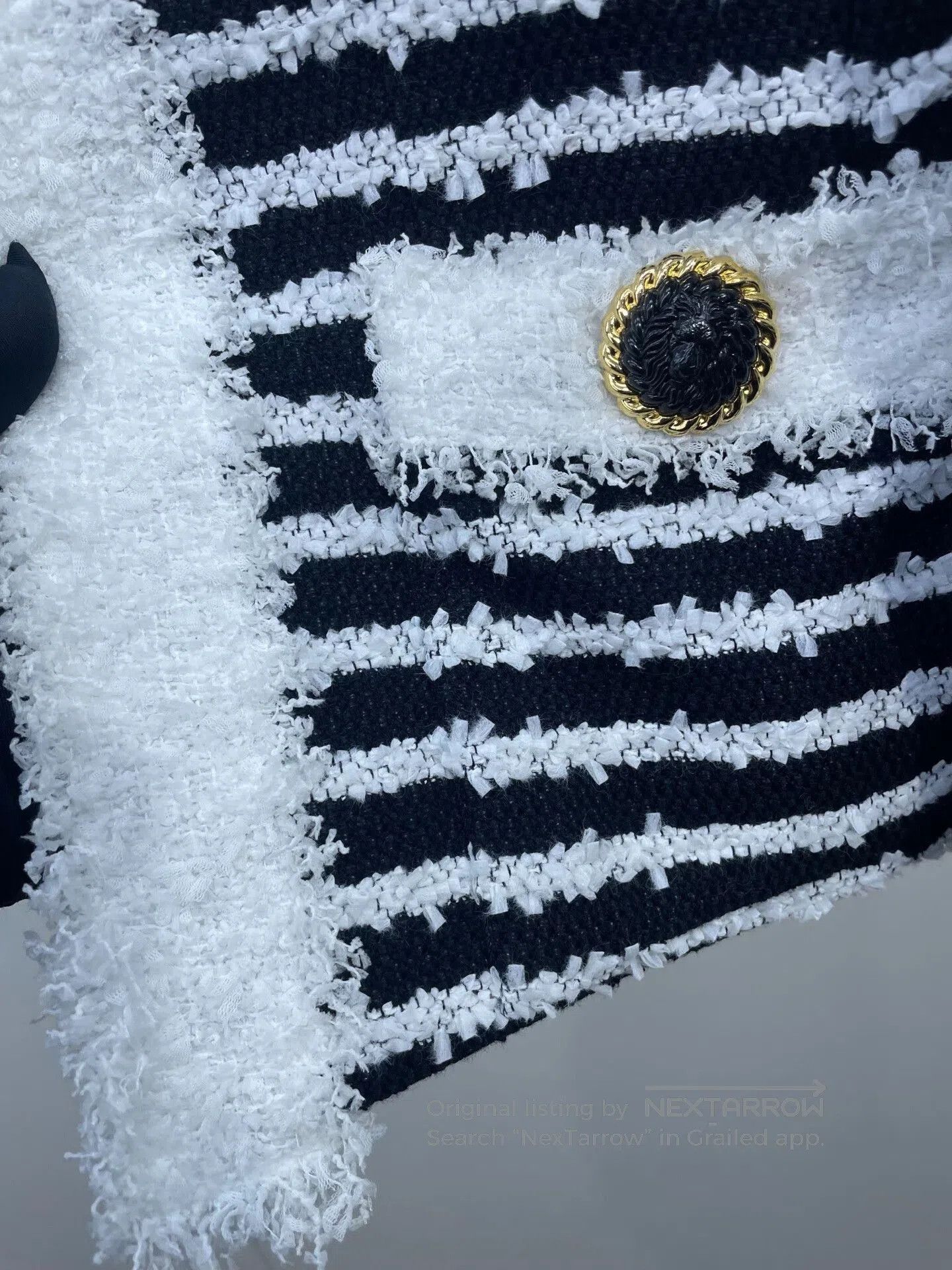 Balmain Balmain Black White Striped Tweed Jacket. Size XS / US 0-2 / IT 36-38 - 3 Thumbnail