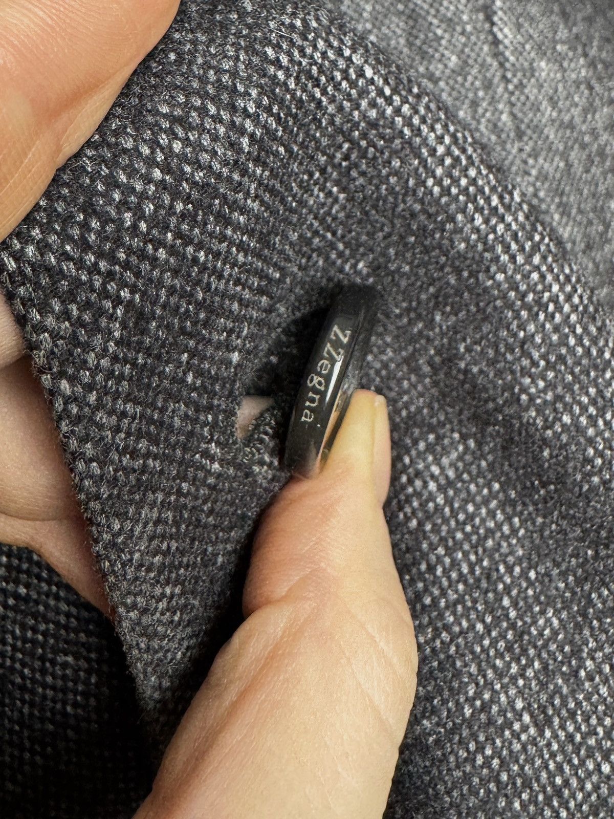 Z Zegna Z Zegna City Grey Wool Bamboo Cashmr Silk Tweed style blazer Size 40R - 11 Thumbnail