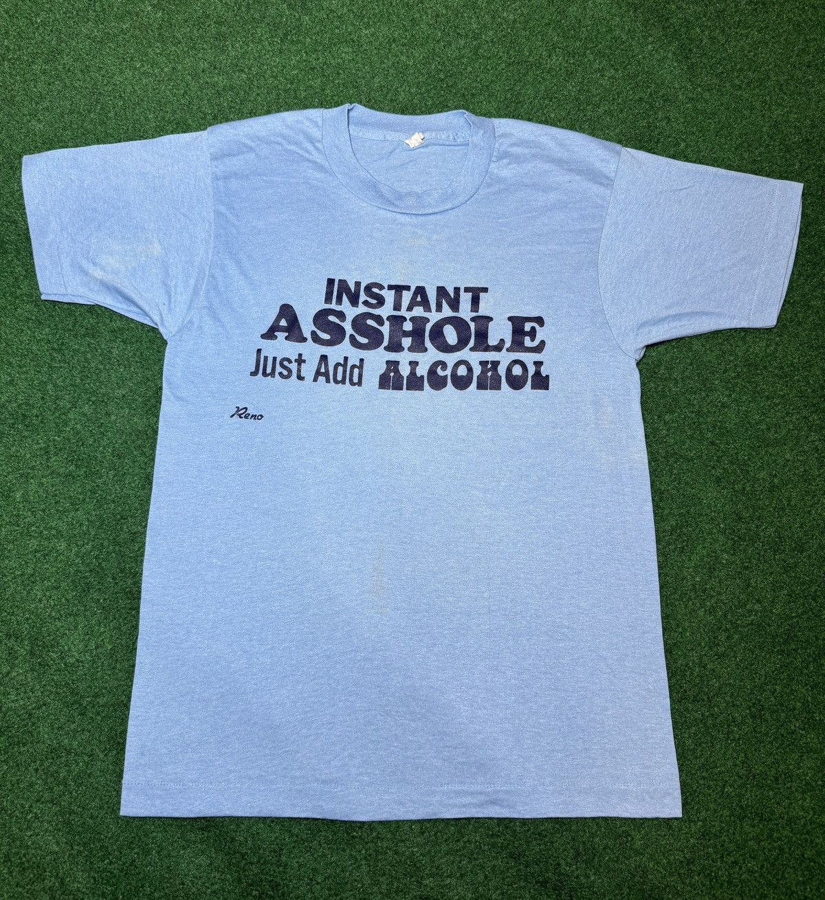 Vintage Vintage 70s 80s Instant A-Hole Add Alcohol Blue T Shirt Size US M / EU 48-50 / 2 - 1 Thumbnail