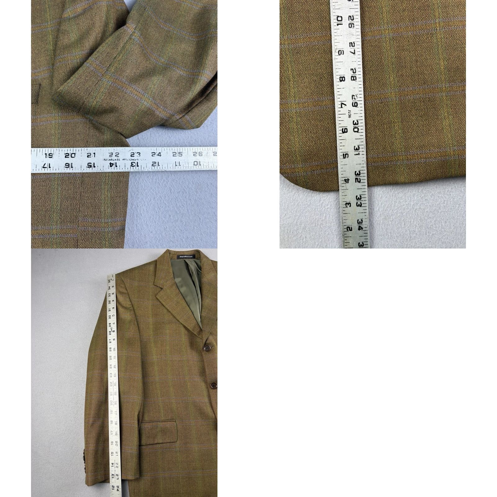 Ermenegildo Zegna Ermenegildo Zegna Blazer Wool Plaid Single-Breasted 3-Button Brown 42 Mens Regular Notch Lapel Jacket Coat Fashion Coat Blazer Size 42R - 8 Thumbnail