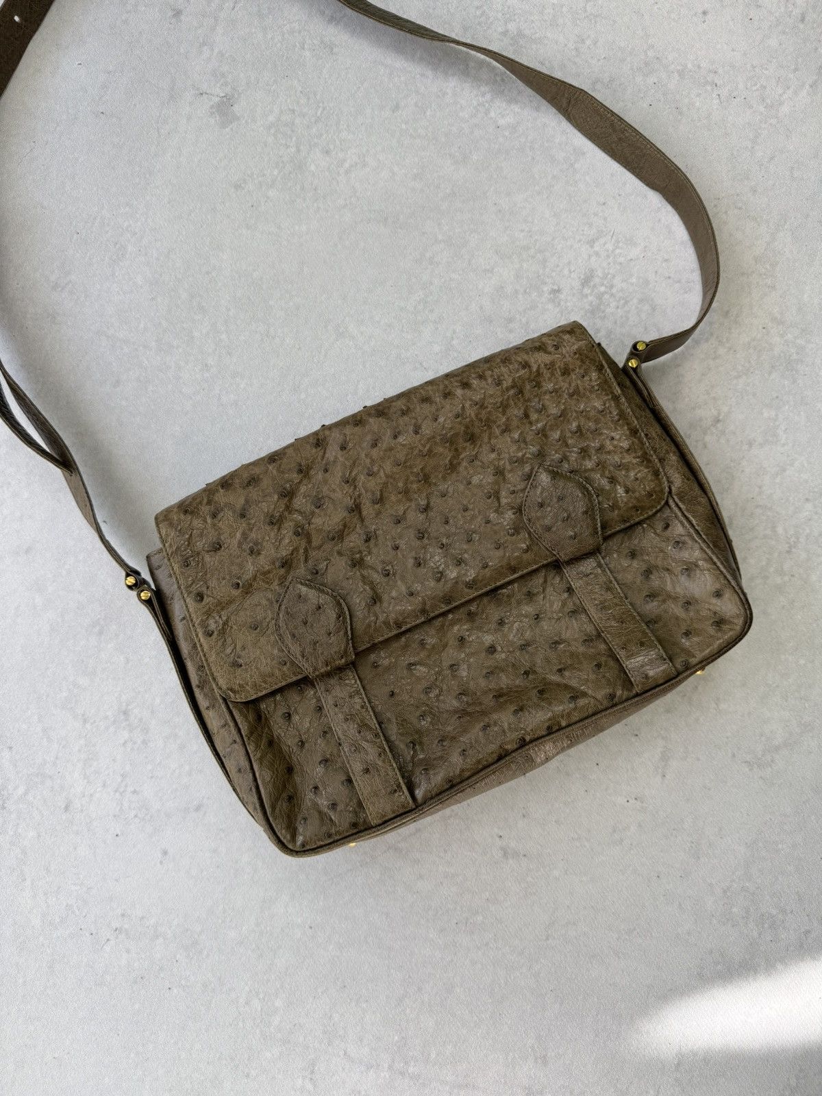 Vintage Rare Vintage 70-80s French Ostrich Leather Bag Size ONE SIZE - 3 Thumbnail