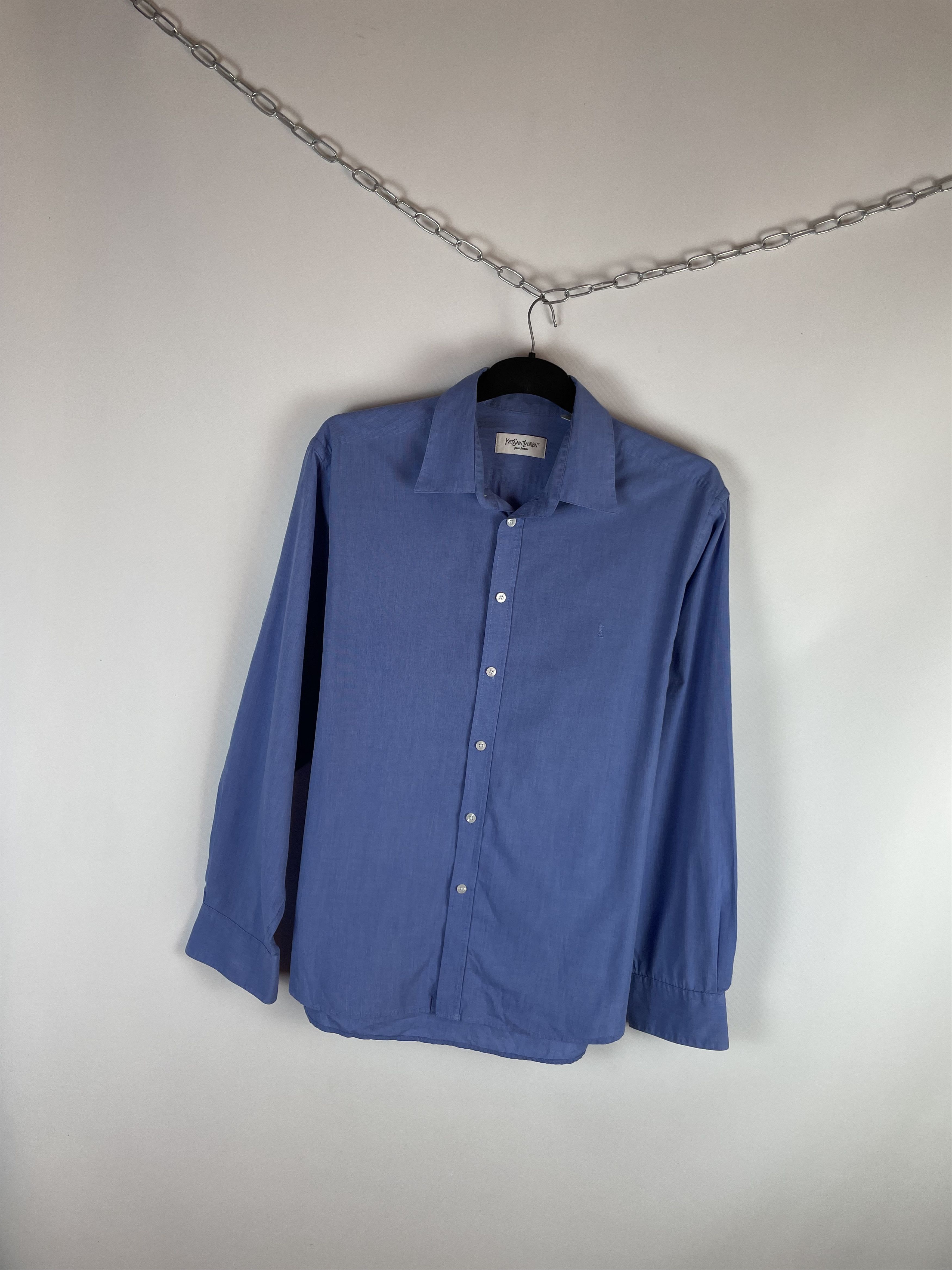 Vintage × Yves Saint Laurent Vintage YvesSaintLaurent Ysl Pour Homme Button Up Shirt Size US XL / EU 56 / 4 - 2 Thumbnail