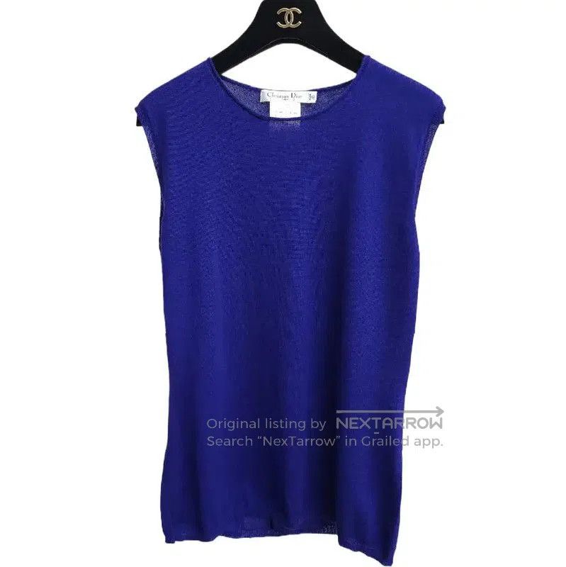 Dior Dior Blue Wool Short Sleeve Top . Size S / US 4 / IT 40 - 1 Thumbnail