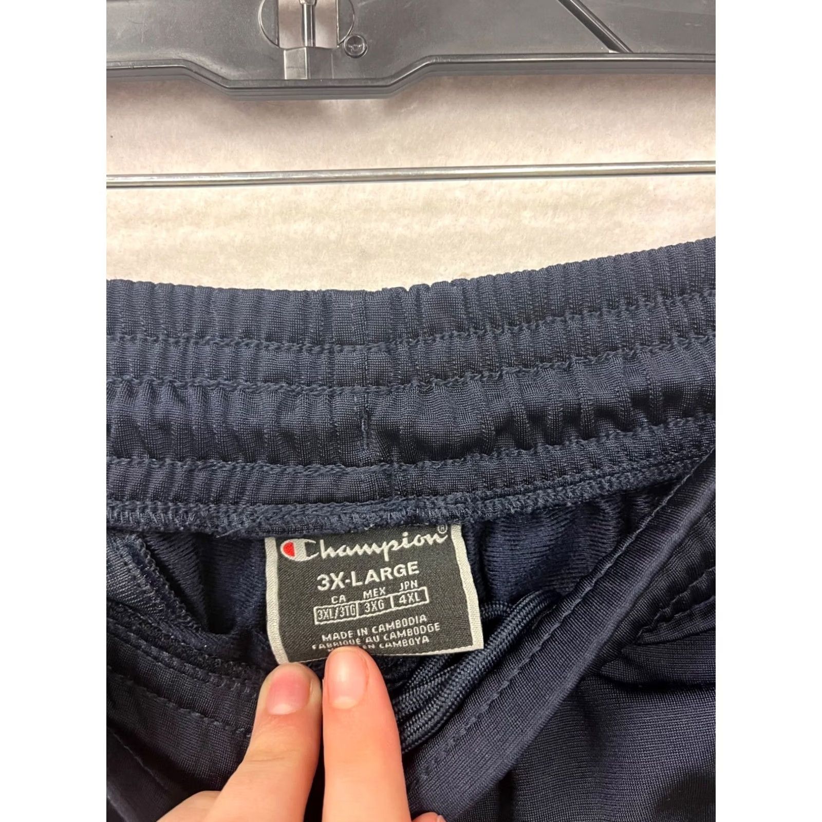 Champion Champion Track Pants Men 3XL Navy Side Logo Taping Activewear Polyester Ribbed Cuffs Size US 39 - 3 Thumbnail