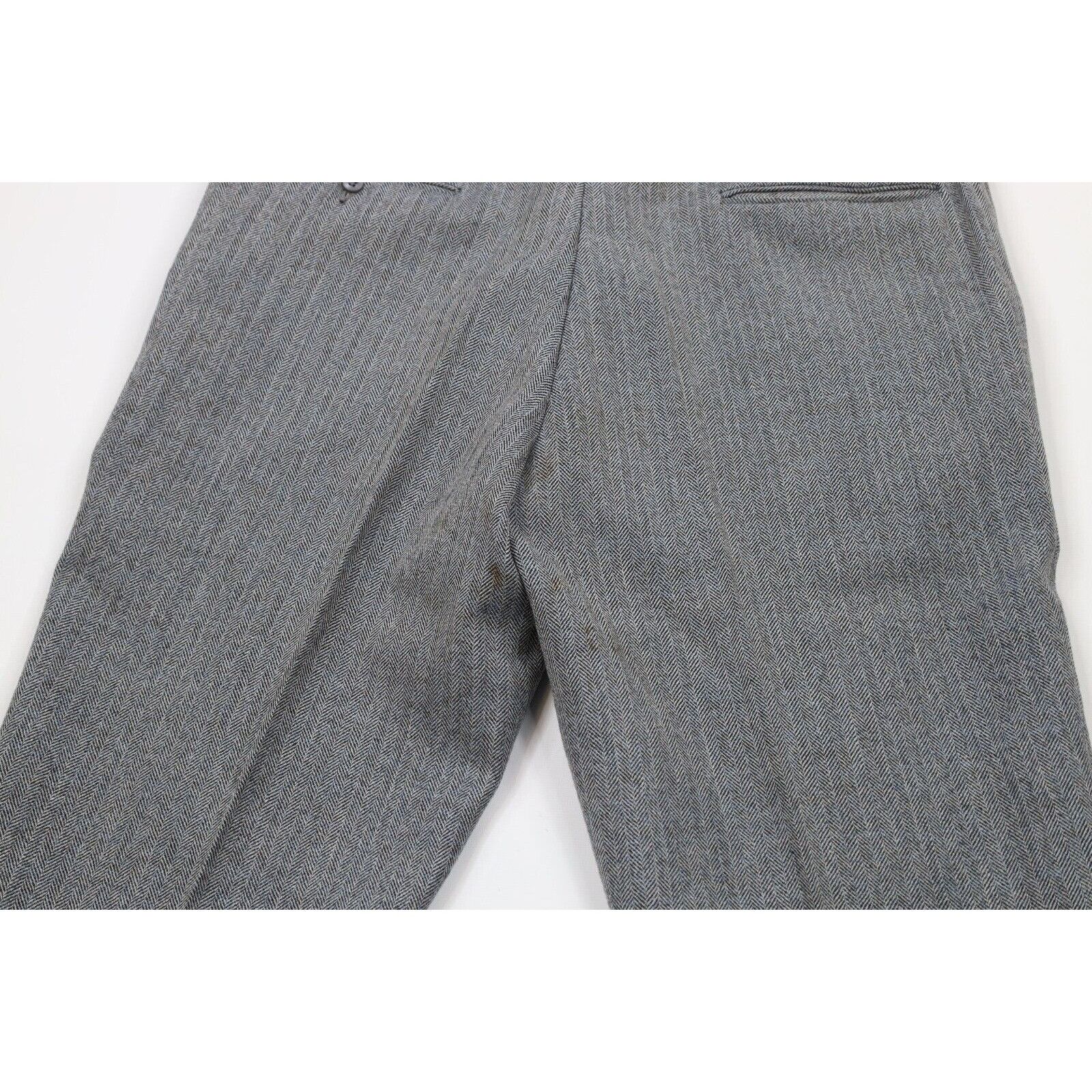 Vintage Vintaeg 70s Streetwear Wool Herringbone 3 Piece Suit Size 40L - 19 Thumbnail