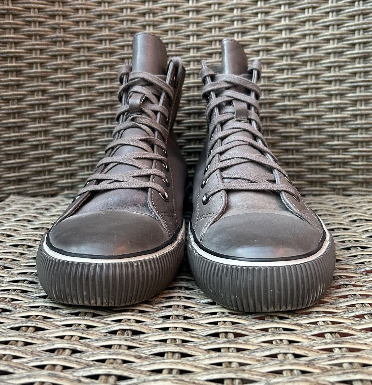 Allsaints All Saints Osun Leather Men’s Hi-Top Sneakers Size 41 Size US 8 / EU 41 - 2 Thumbnail