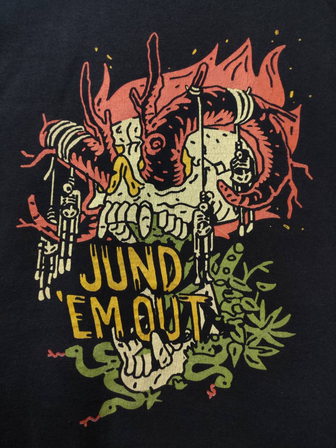 Optic Gaming Vtg 00's Magic The Gathering " Jund 'Em Out " Art T-Shirt Size US L / EU 52-54 / 3 - 3 Thumbnail