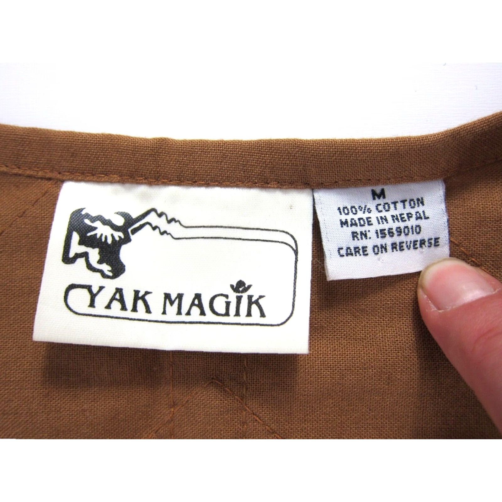 Vintage Vtg Yak Magic Nepal Brown Orange Cotton Pocket Oversize Blazer Jacket Medium Size M / US 6-8 / IT 42-44 - 3 Thumbnail