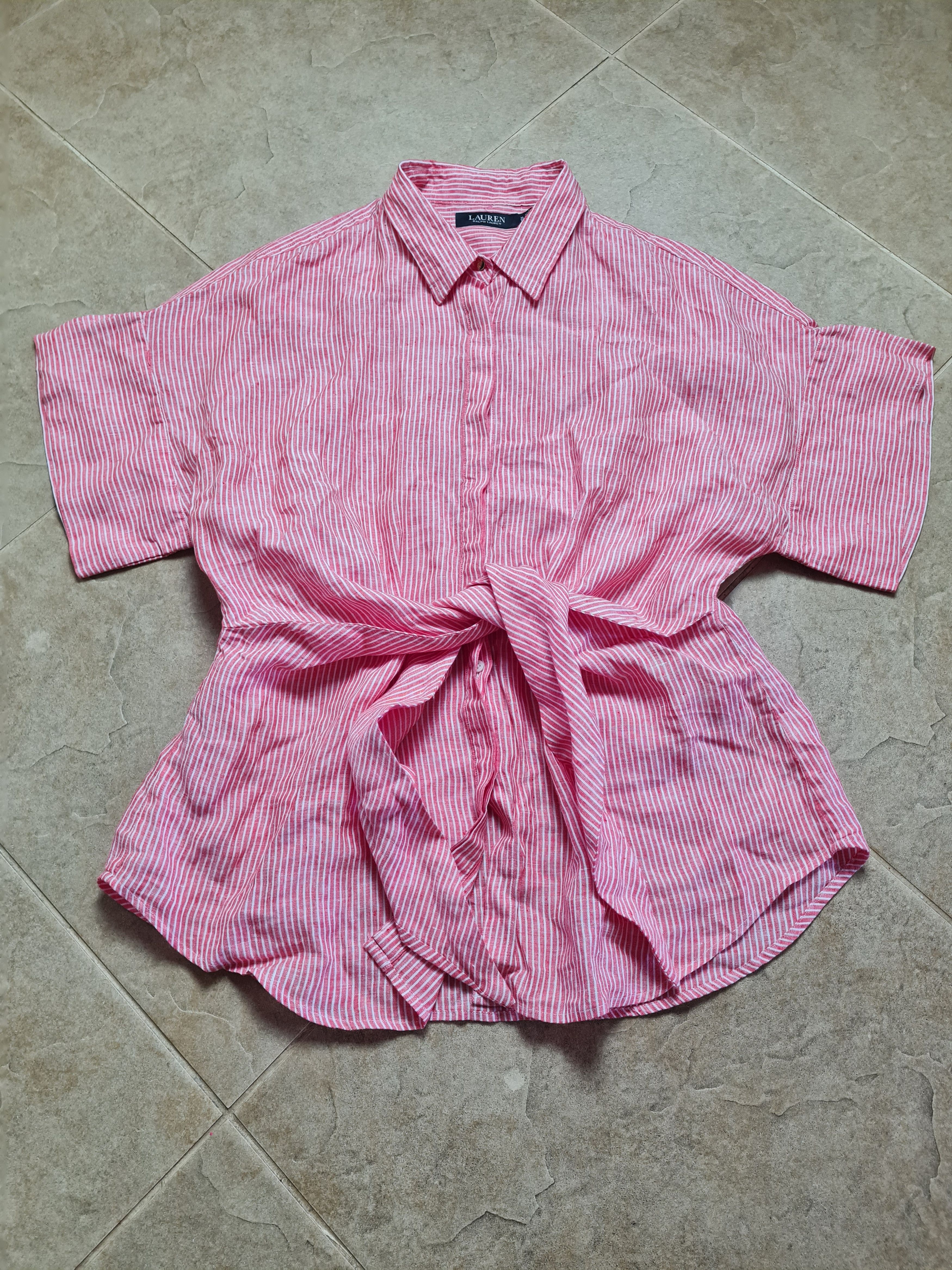 Ralph Lauren Lauren Ralph Lauren pink White Black Label Striped Linen Top Size XL / US 12-14 / IT 48-50 - 5 Thumbnail