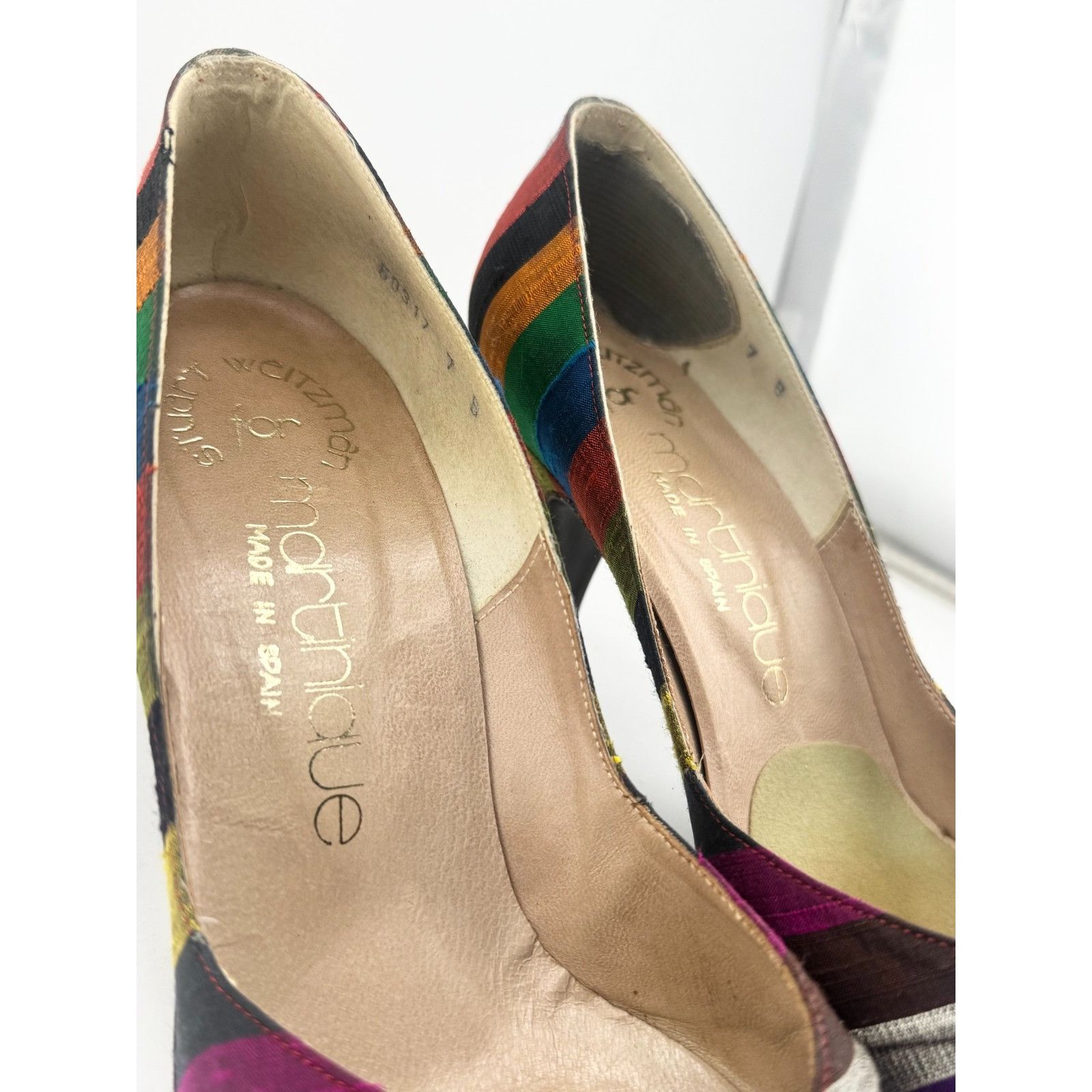 Stuart Weitzman Stuart Weitzman martinique vintage rainbow stripe pump heels Size US 7 / IT 37 - 6 Thumbnail