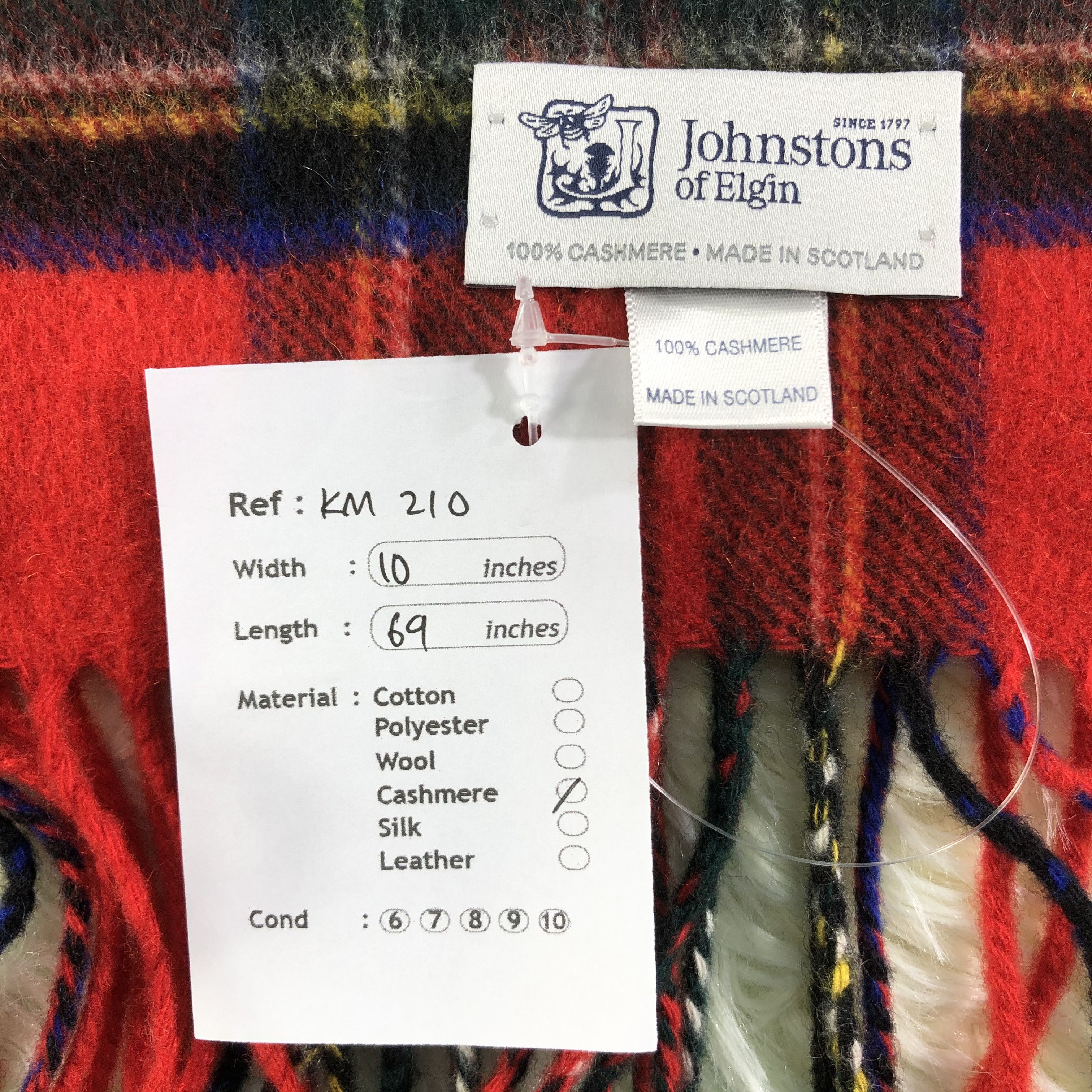 Johnstons Of Elgin × Vintage Johnstons Of Elgin Scarf / Muffler / Neckwear - KM210 Size ONE SIZE - 5 Thumbnail