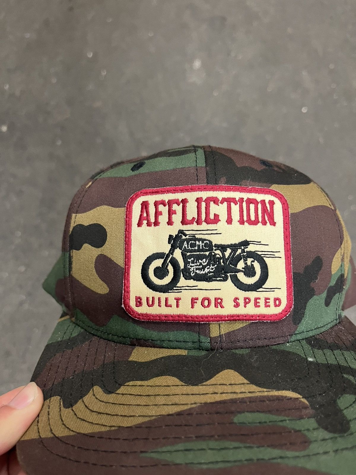 Affliction × Vintage Affliction vintage SnapBack hat rare hype camo streetwear Size ONE SIZE - 3 Thumbnail