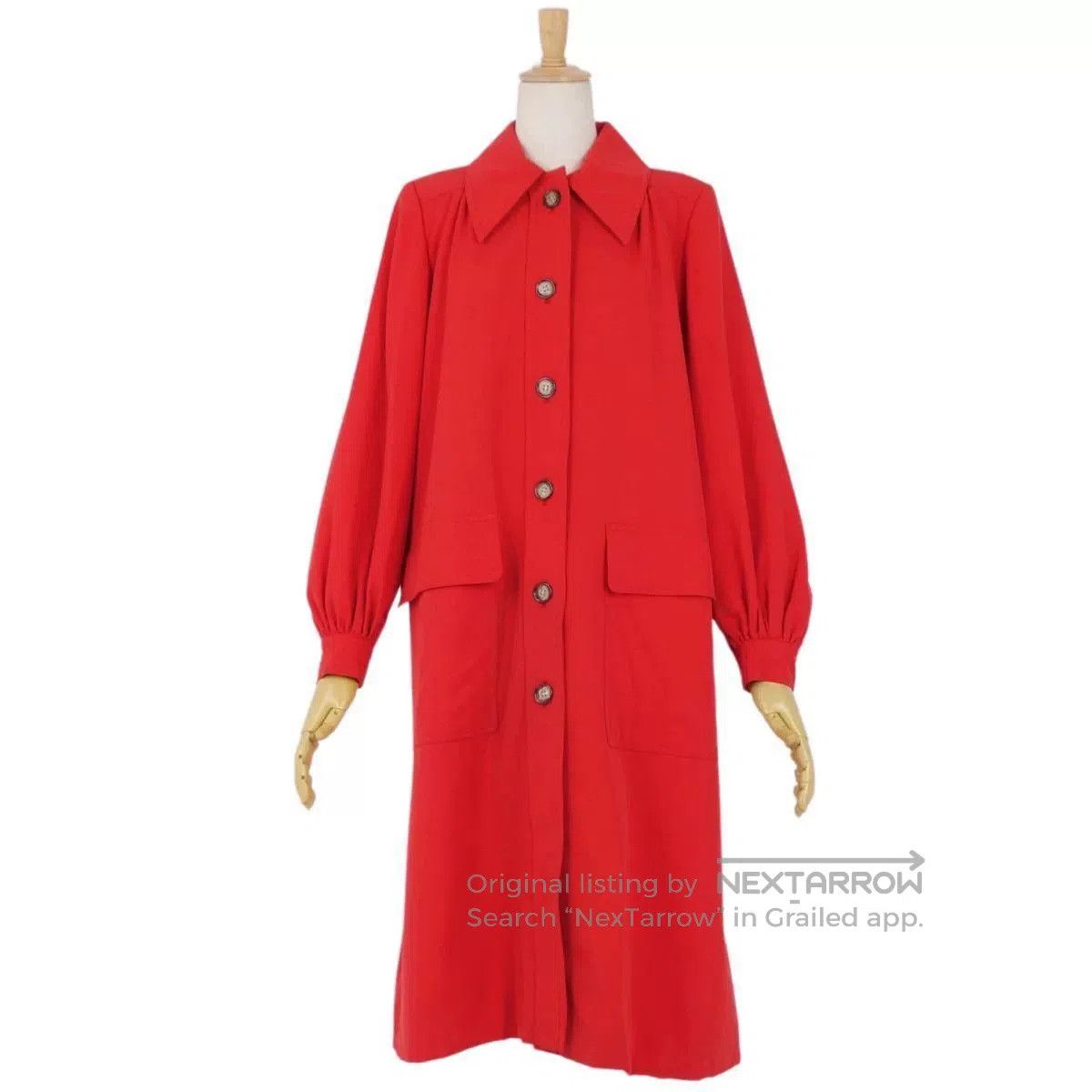 Saint Laurent Paris Yves Saint Laurent Red Long Coat. Size S / US 4 / IT 40 - 1 Thumbnail