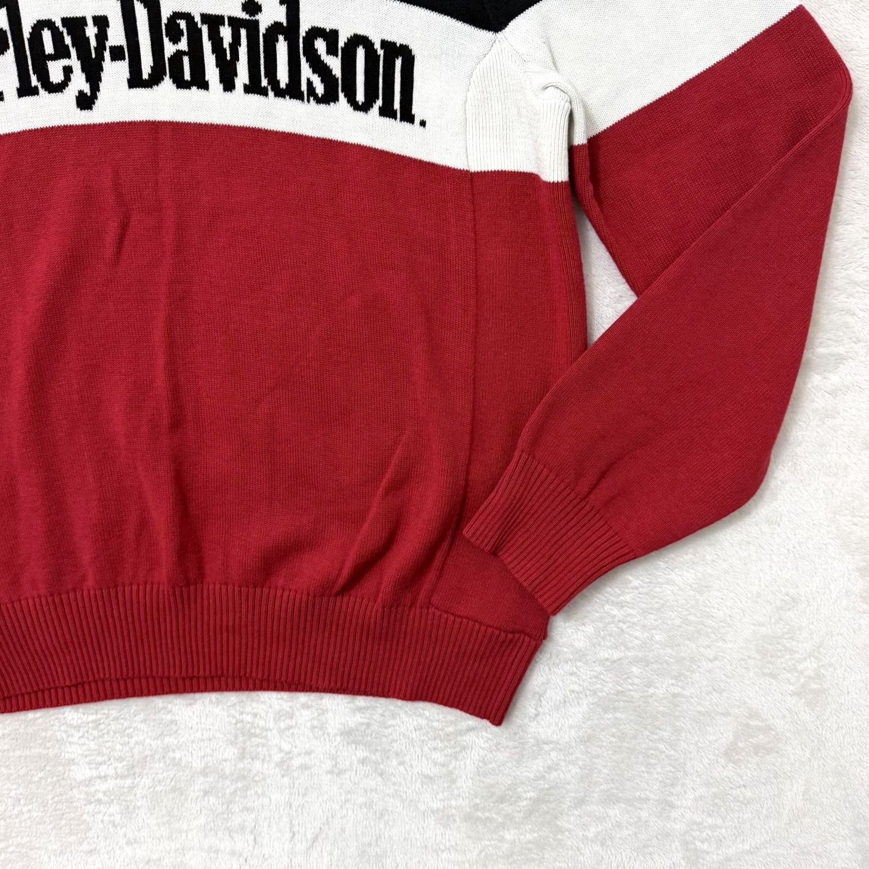 Harley Davidson Harley-Davidson Sweater Men Large Multicolor 1/4 Zip Mock Neck Knit Graphic Print Striped Long Sleeve Size US L / EU 52-54 / 3 - 4 Thumbnail
