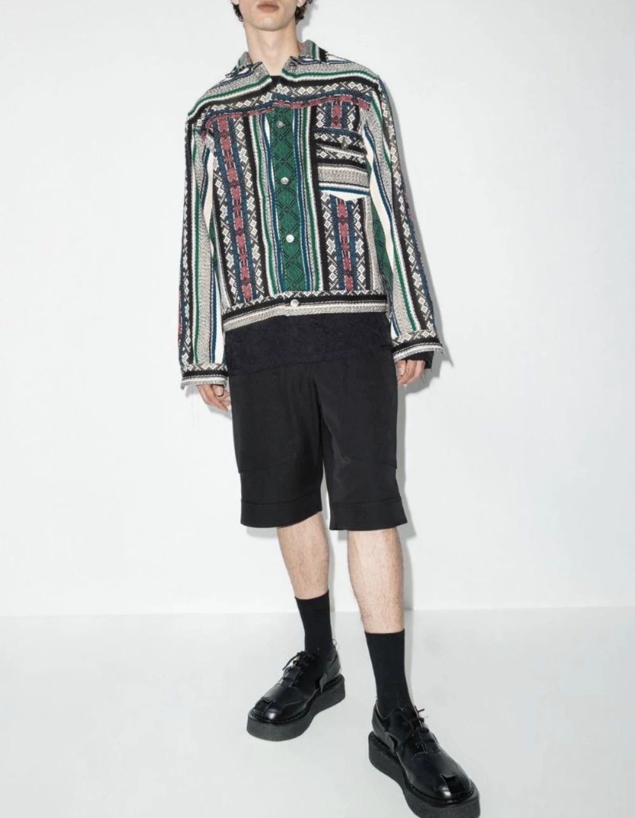 Sacai Sacai 22aw Ethnic Jacquard Jacket V's Size US L / EU 52-54 / 3 - 2 Thumbnail