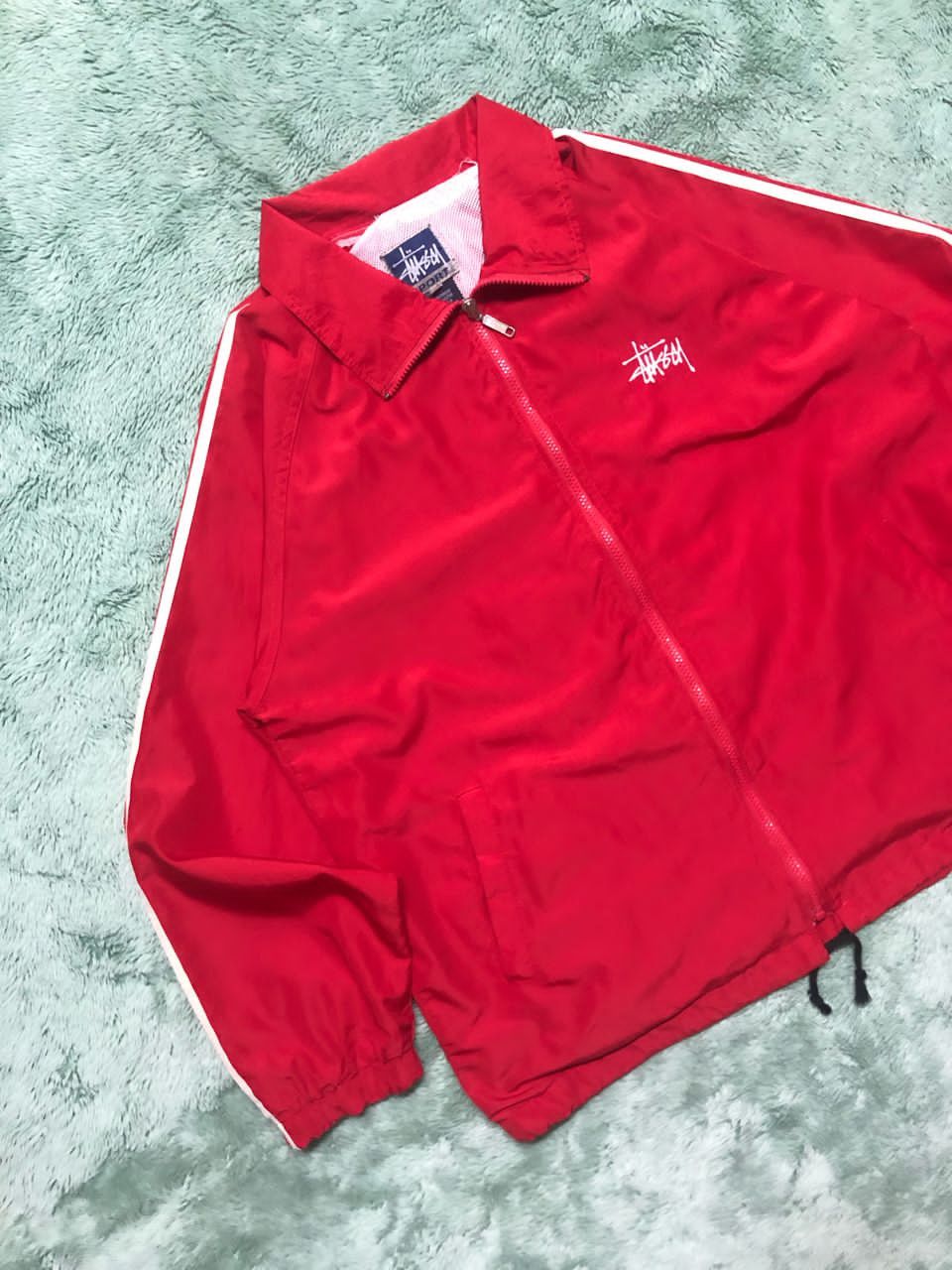 Stussy VINTAGE STUSSY SPORT RED WINDBREAKER LIGHT JACKET Size US L / EU 52-54 / 3 - 6 Thumbnail
