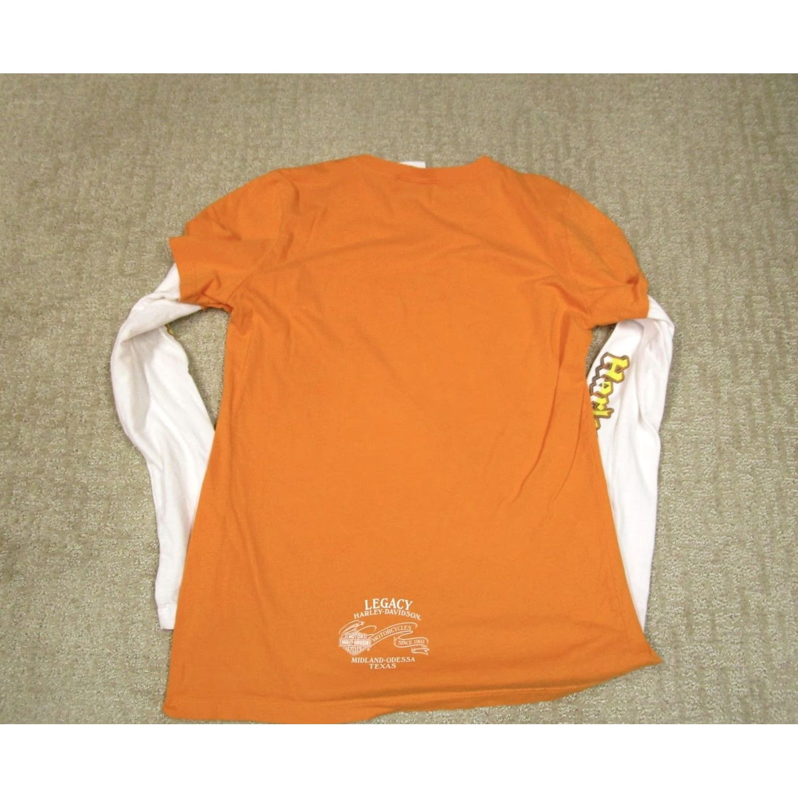 Harley Davidson Harley-Davidson Shirt Women Small Orange Long Sleeve Flames Size S / US 4 / IT 40 - 3 Thumbnail