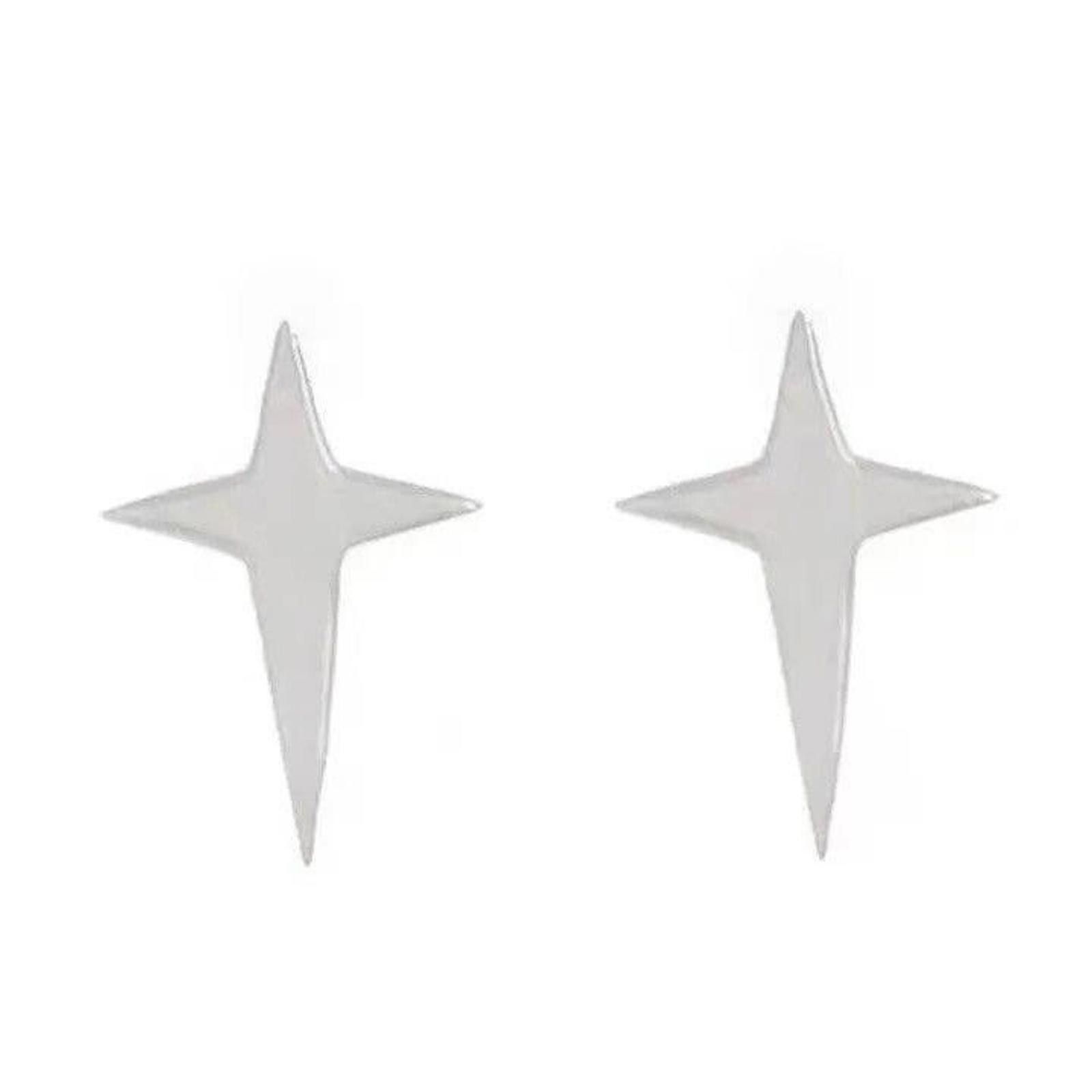Jewelry STAR Stud 925 Silver Earrings Size ONE SIZE - 6 Thumbnail