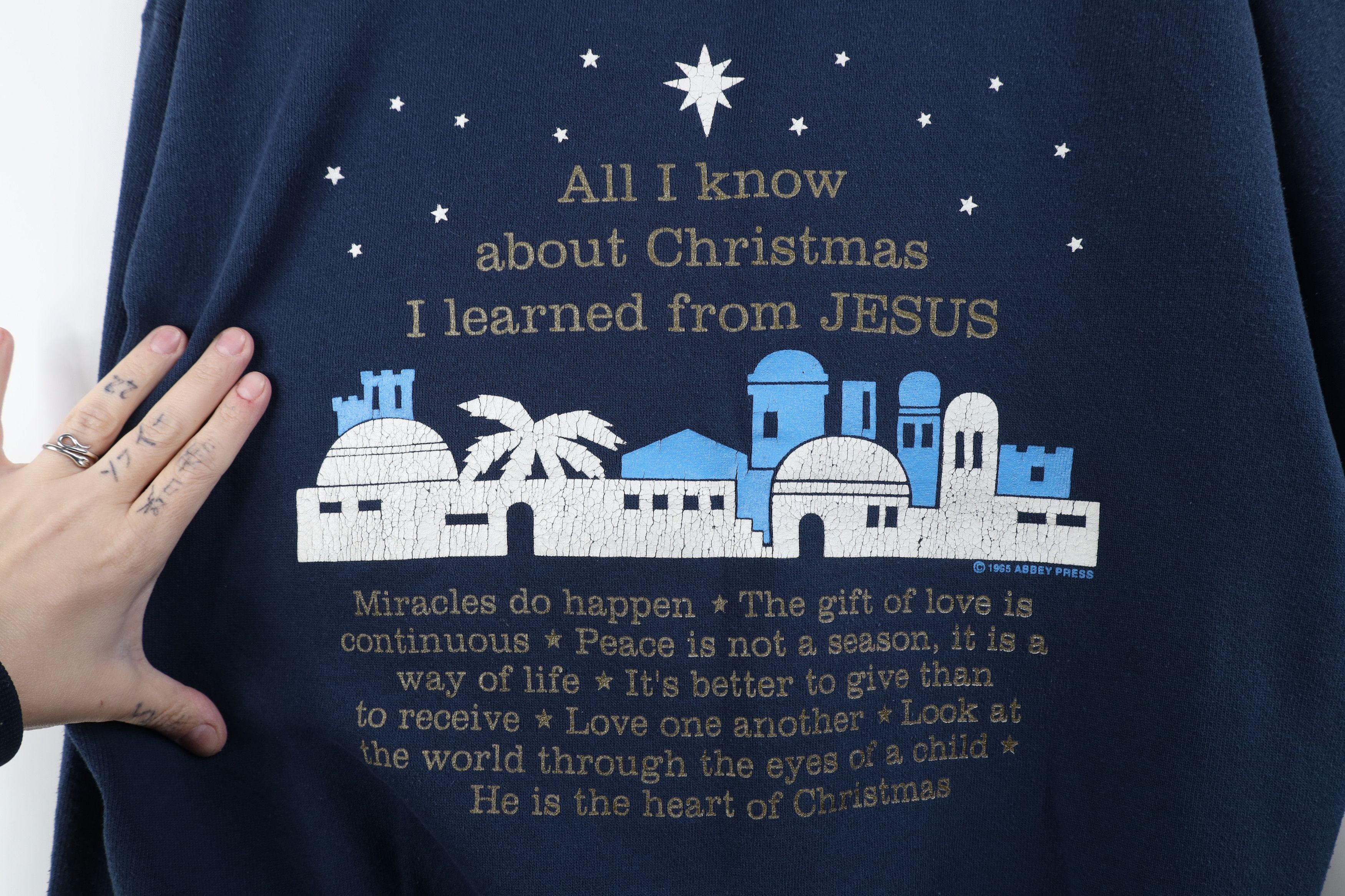 Vintage Vintage 90s About Christmas Jesus Crewneck Sweatshirt USA Size L / US 10 / IT 46 - 5 Thumbnail