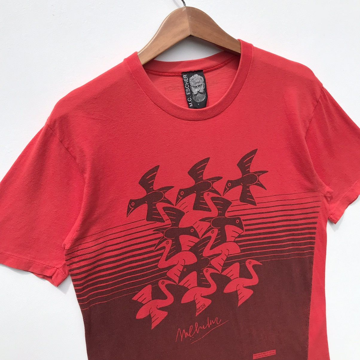 Vintage Vintage 90s MC Escher Birds Shirt MC Escher Art Sun Faded Size US S / EU 44-46 / 1 - 5 Thumbnail