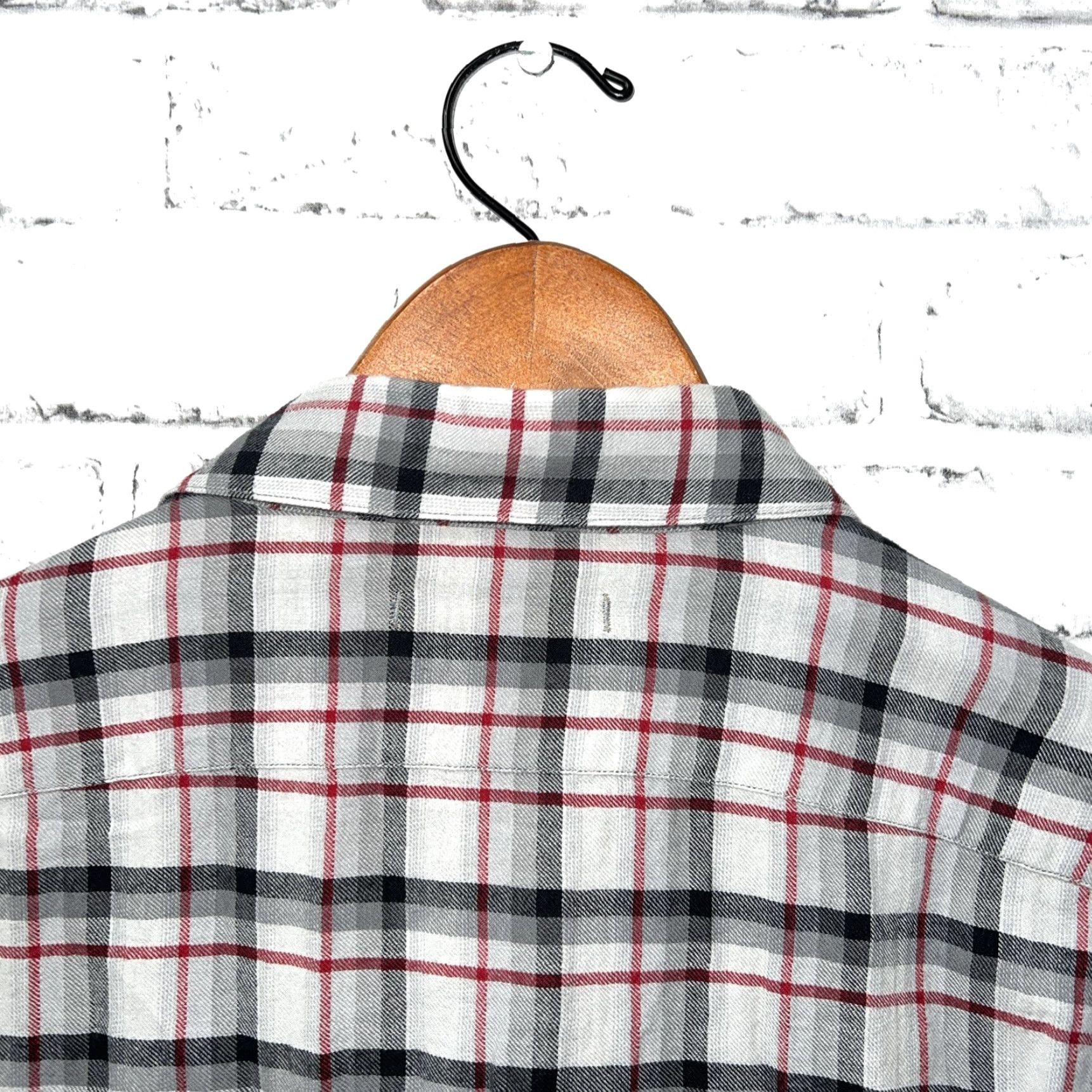 John Varvatos JOHN VARVATOS Gray Plaid Button-Up Shirt USA Mens XL Size US XL / EU 56 / 4 - 5 Thumbnail