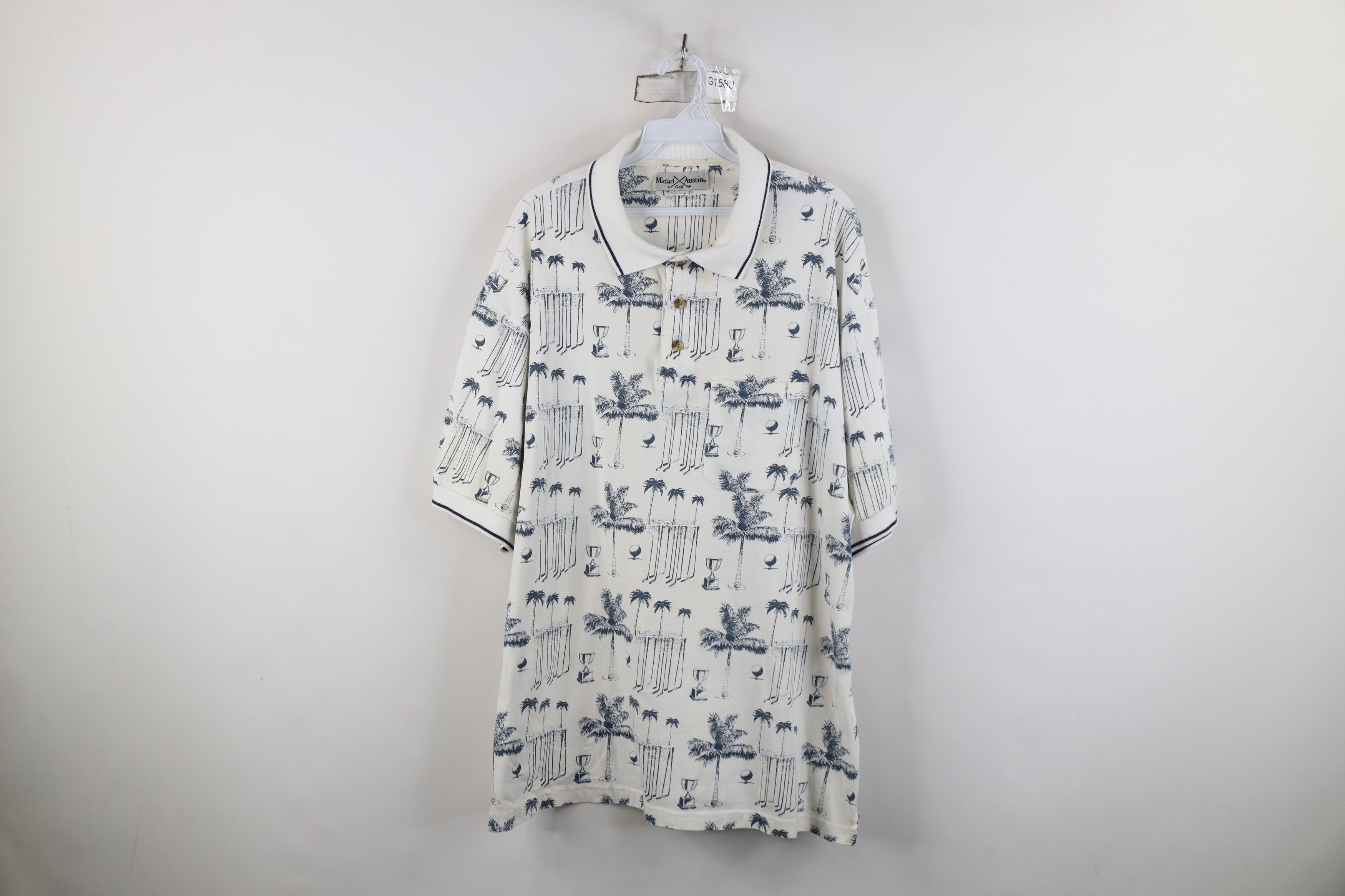 Vintage Vintage 90s Streetwear All Over Print Golf Polo Shirt Size US XXL / EU 58 / 5 - 1 Thumbnail