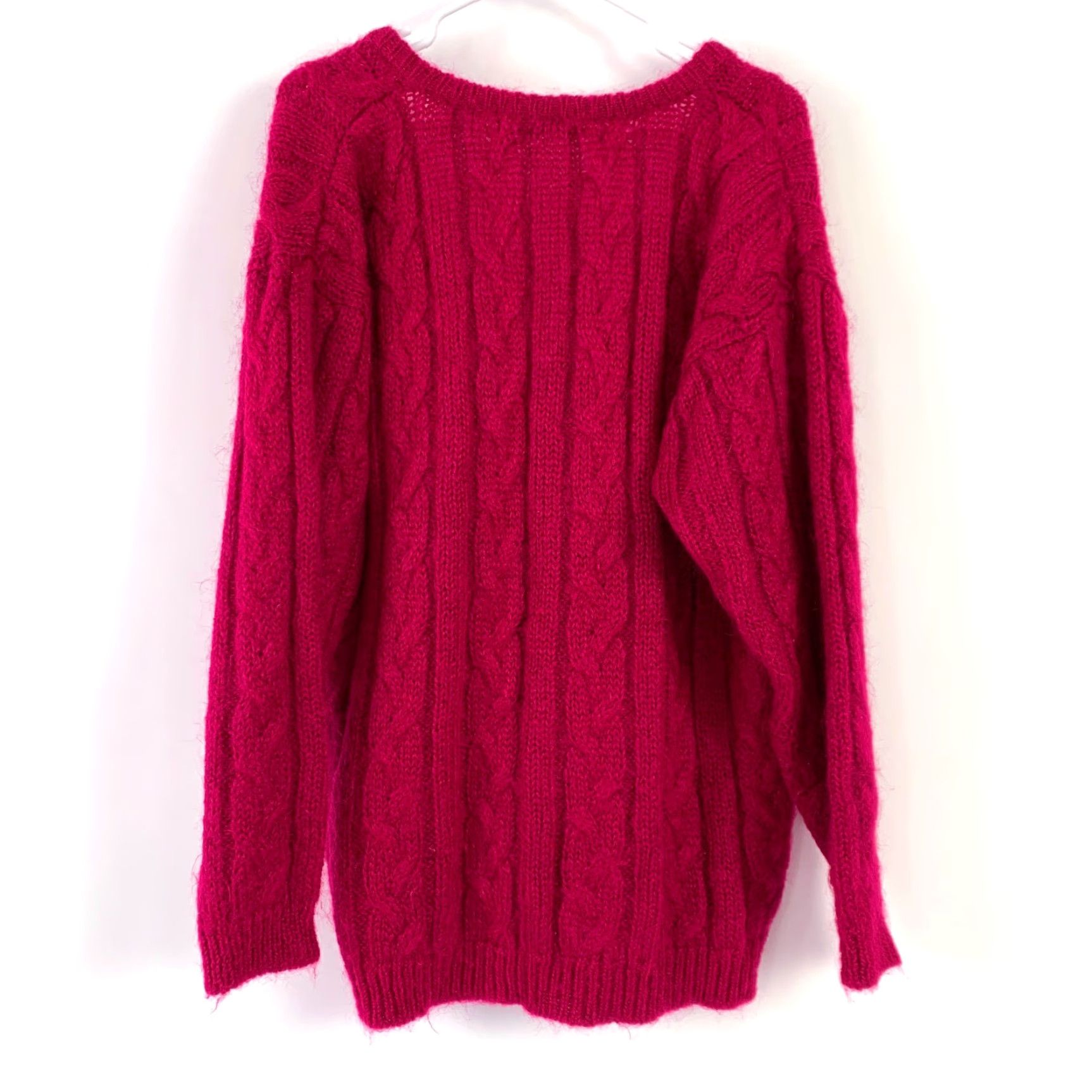 Vintage VINTAGE Northern Isles Sweater Shirt Womens Large Pink Mohair Blend V-Neck Oversized Pullover Size L / US 10 / IT 46 - 7 Thumbnail