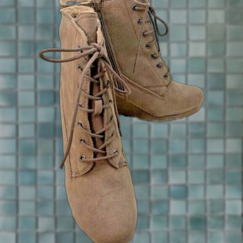 Vintage VINTAGE Report Poet Wedge Boots Women's Size 10 M Brown Zip Lace High Heel Air Force Size US 10 / IT 40 - 1 Thumbnail