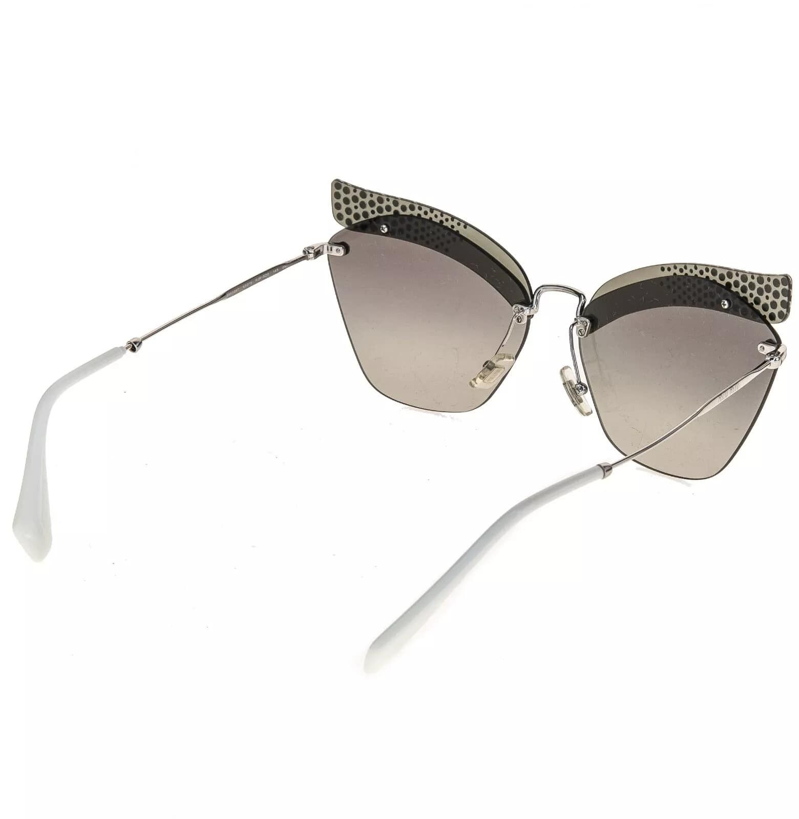 Miu Miu MIU MIU 56T NOIR MU56TS Silver Mirrored Black Sunglasses Size ONE SIZE - 7 Thumbnail