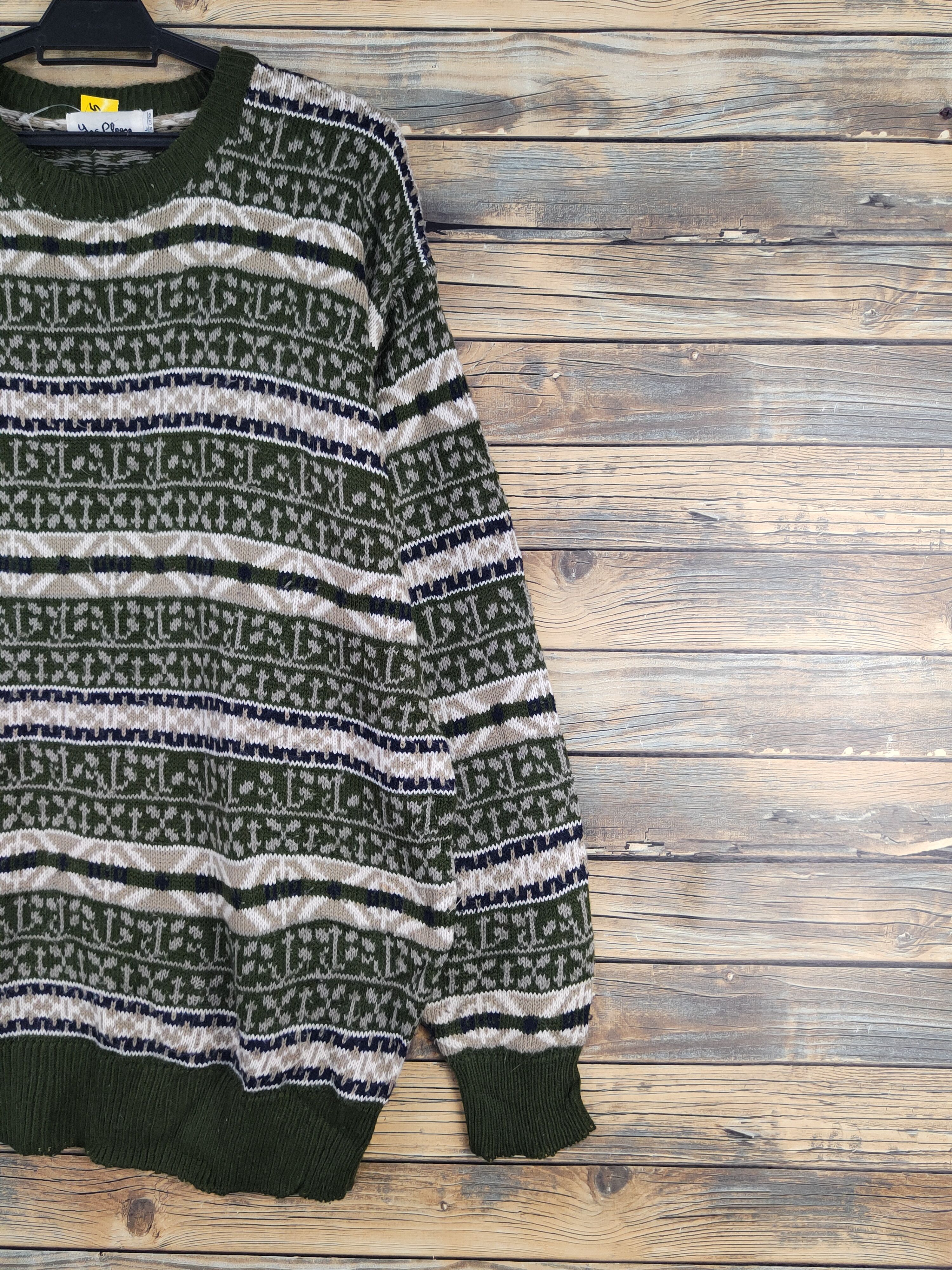 Vintage Yes please Olive Knitwear Sweatshirts #W2169 Size US L / EU 52-54 / 3 - 5 Thumbnail