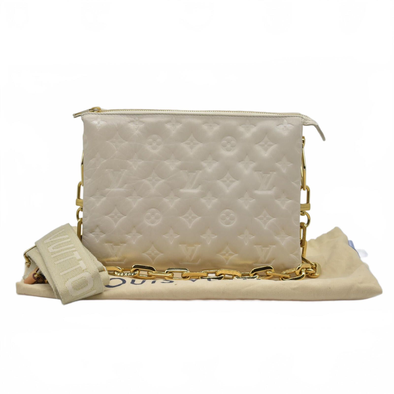 Louis Vuitton $4950 Louis Vuitton Lambskin Embossed Monogram Coussin PM Size ONE SIZE - 1 Thumbnail