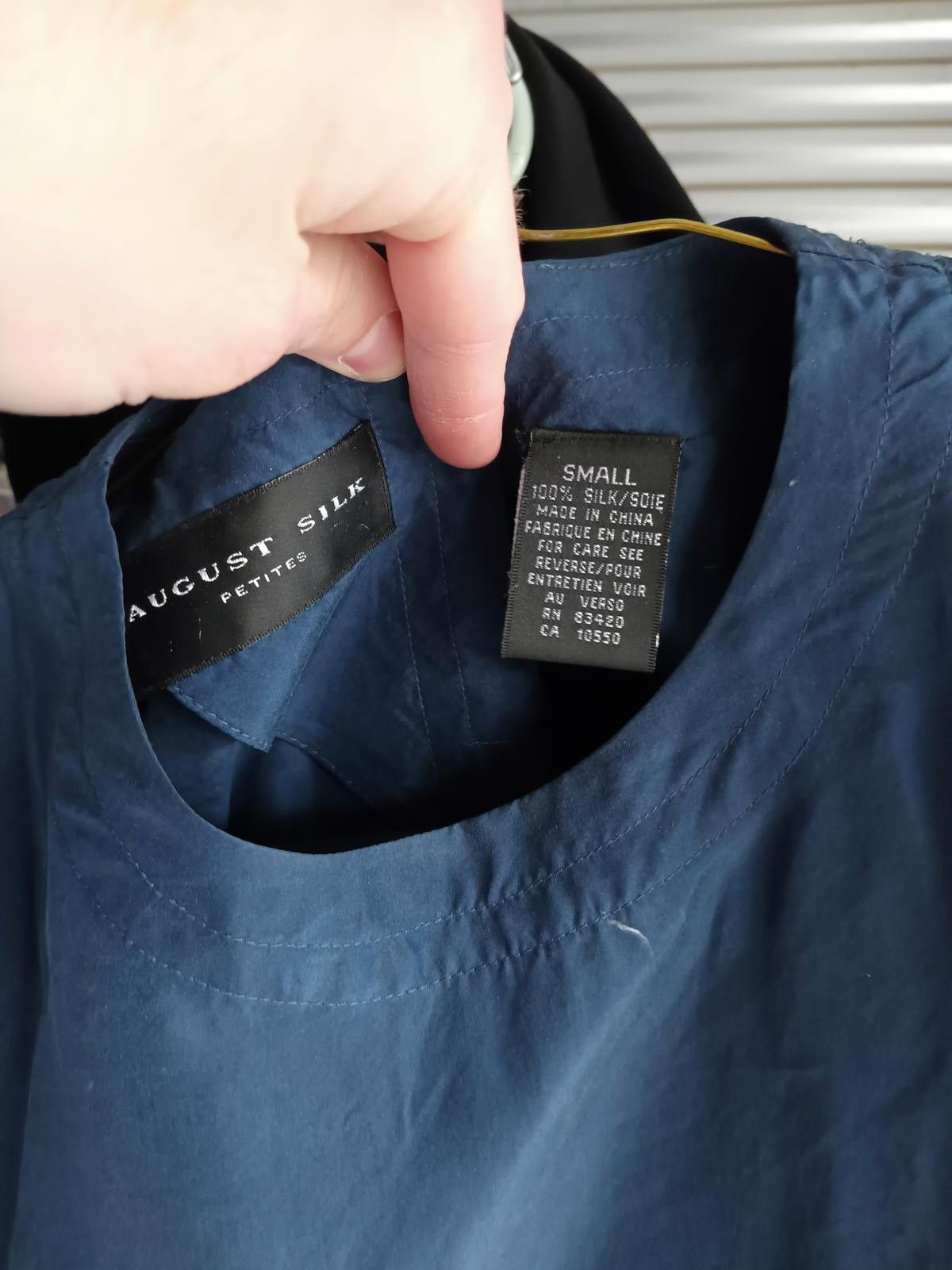 Designer August Silk Petite Navy Silk Two-Piece Set Size ONE SIZE - 4 Thumbnail