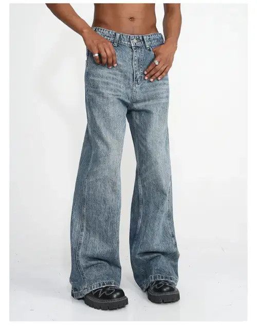 Jean y2k faded washed flared jeans Size US 33 - 5 Thumbnail