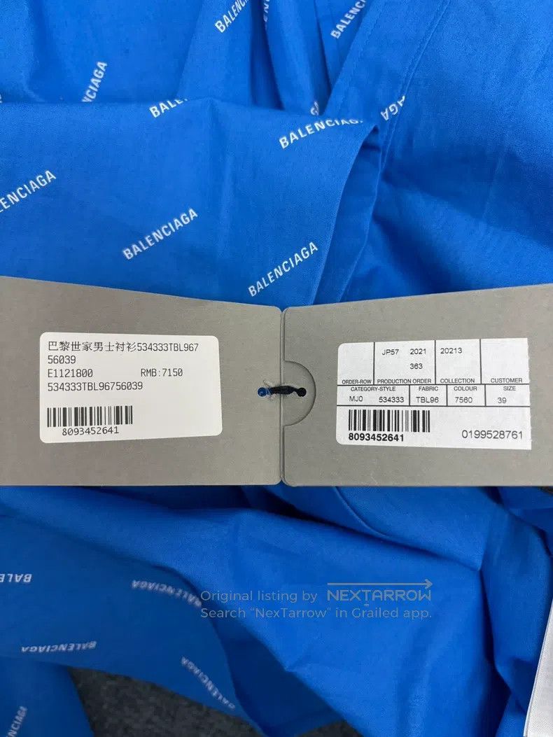 Balenciaga Balenciaga size 39 Blue all-over logo shirt Size US S / EU 44-46 / 1 - 5 Thumbnail