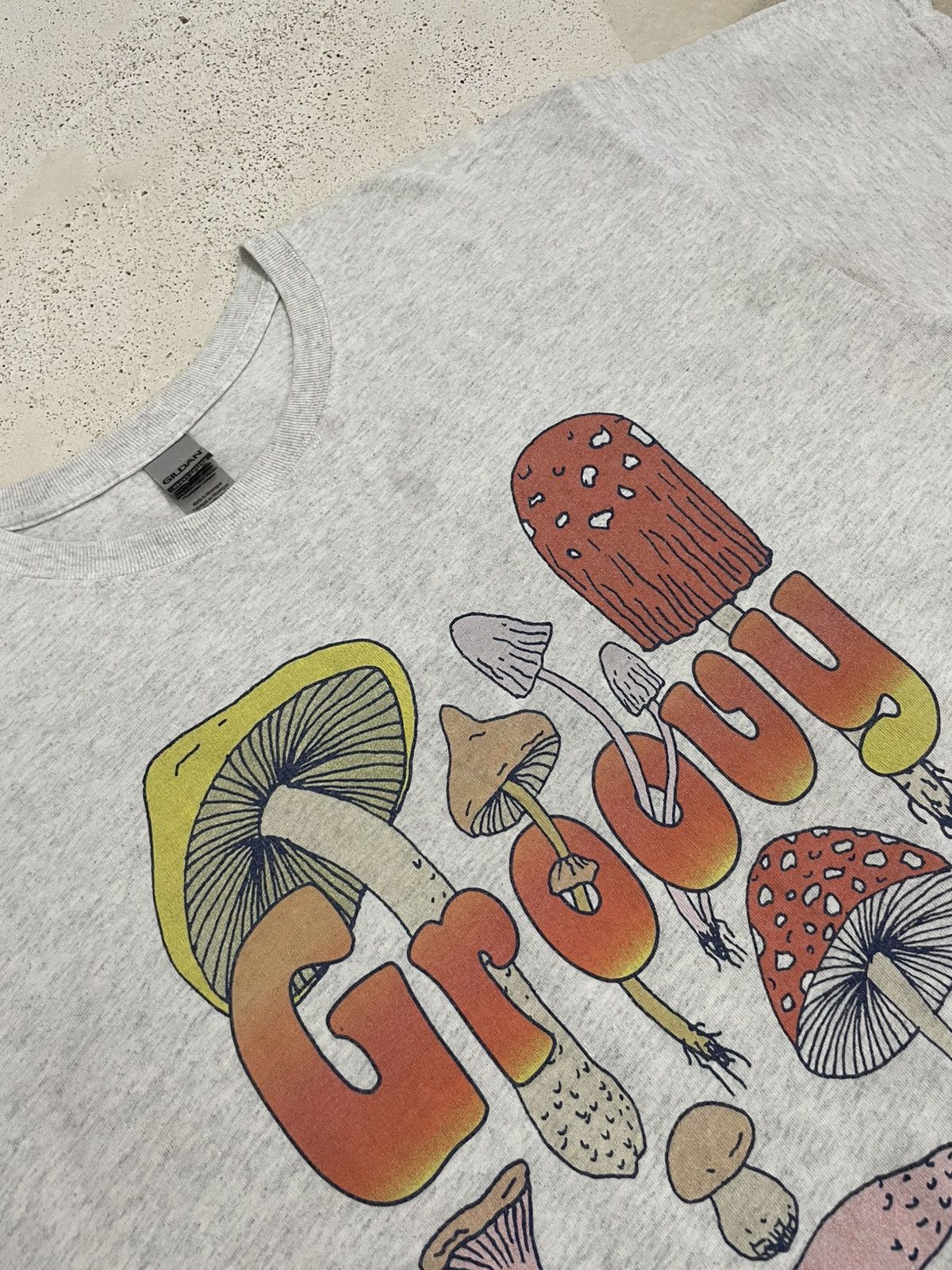 Gildan Groovy Mushroom Motive Art Gildan Printed Marks Washed Tee Size US L / EU 52-54 / 3 - 6 Thumbnail