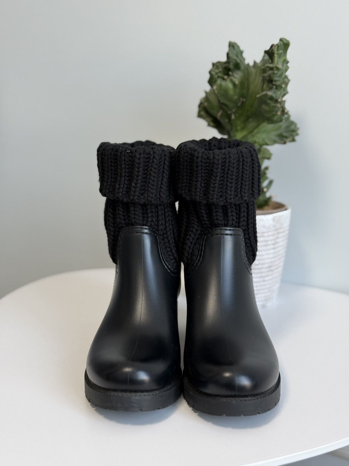 Moncler Moncler Women's Ginette Rain Boot Knitting Black Size US 7 / IT 37 - 5 Thumbnail