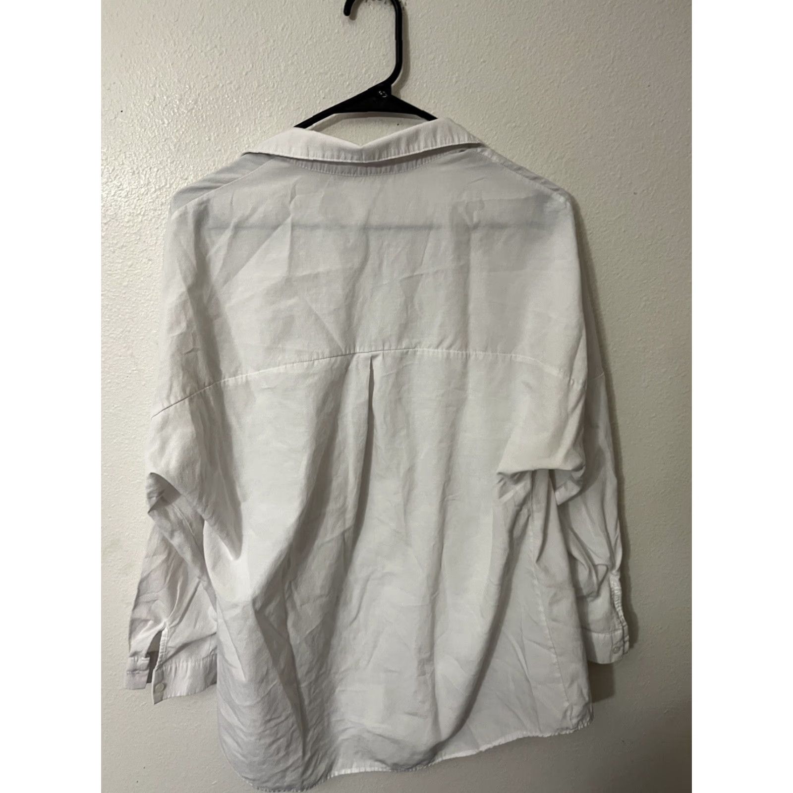 Vintage Big Dart Shirt Button-Up Long Sleeve White Womens L Casual Solid Pattern Size L / US 10 / IT 46 - 3 Thumbnail
