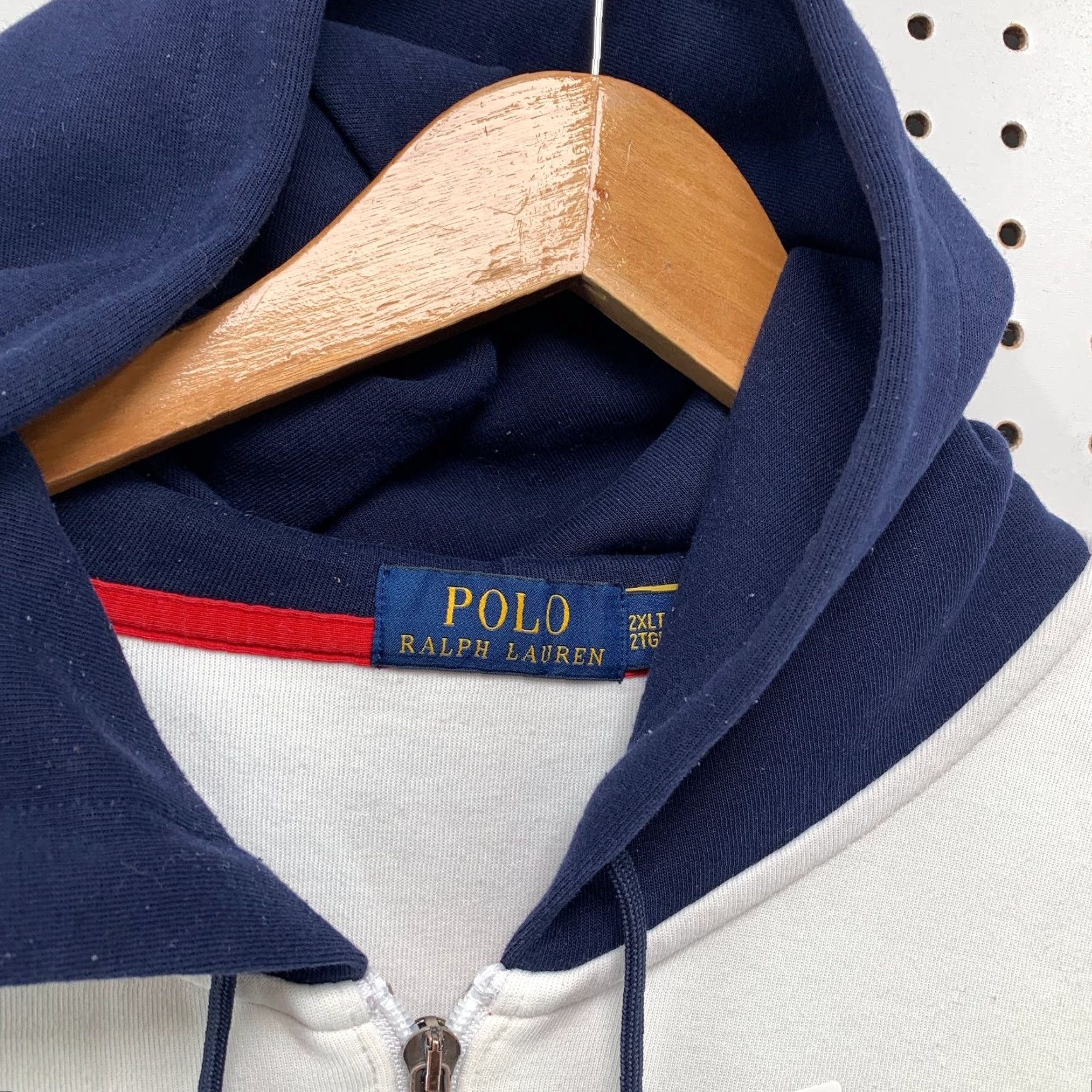 Polo Ralph Lauren Polo Ralph Lauren Tennis Hoodie Sweatshirt Mens XL White Blue Distressed Size US XL / EU 56 / 4 - 3 Thumbnail