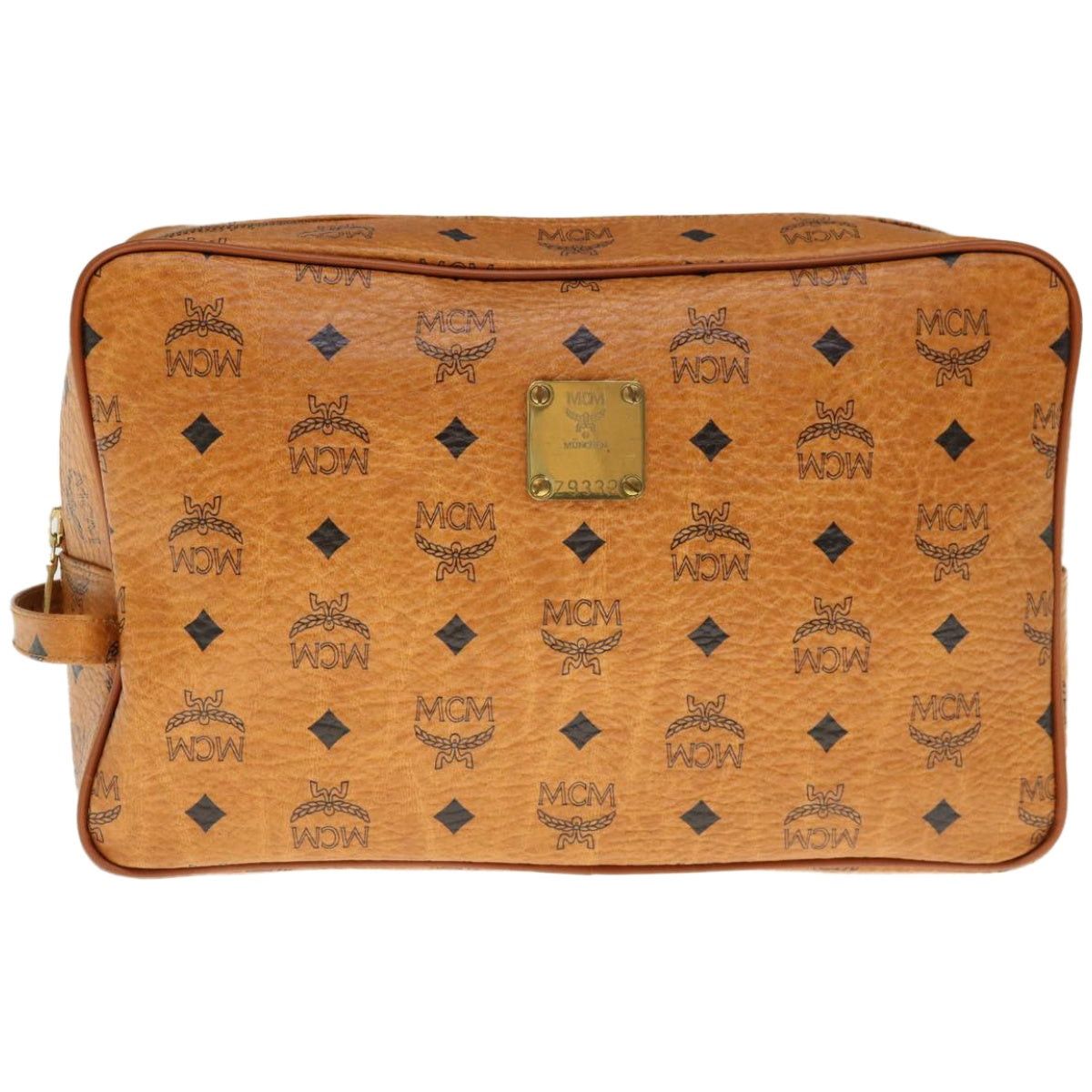 image of MCM Visetos Clutch Bag in Brown, Women's