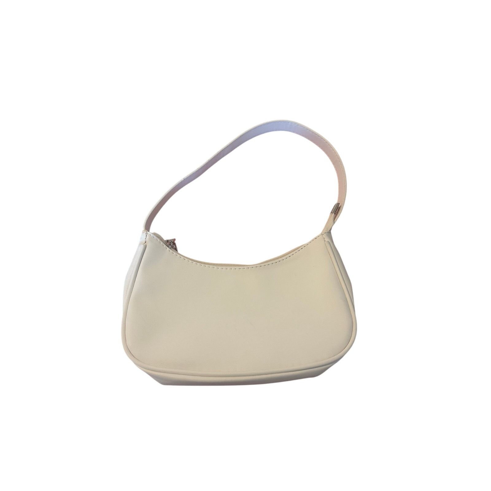 Other Micas Women's White Faux Leather Zip Up Shoulder Bag Size ONE SIZE - 4 Thumbnail