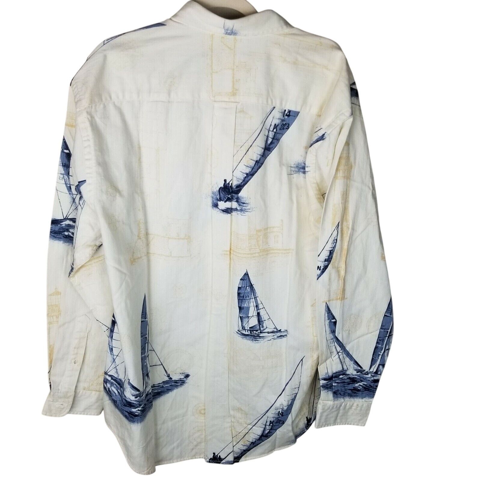 Nautica Vintage Nautica Mens Sailboat Print Shirt Size L Preppy Size US L / EU 52-54 / 3 - 5 Thumbnail